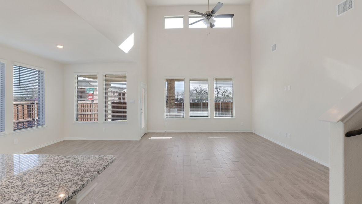 Living area open to kitchen