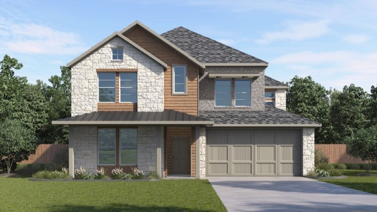 Exterior two-story home in dfw texas