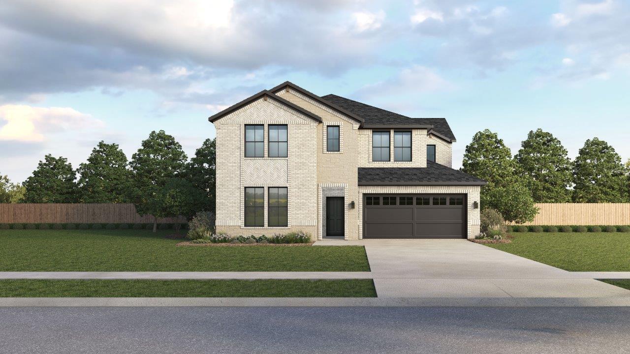 Exterior two-story home in dfw texas