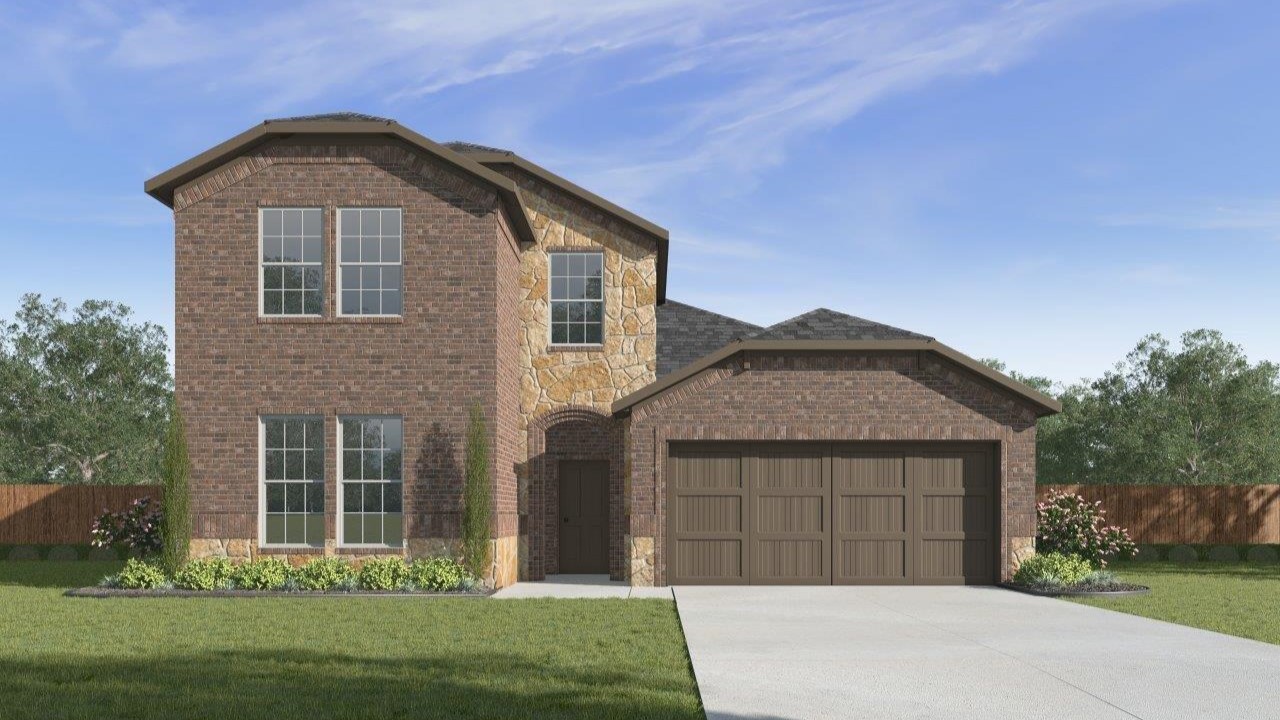 Exterior two-story home in dfw texas
