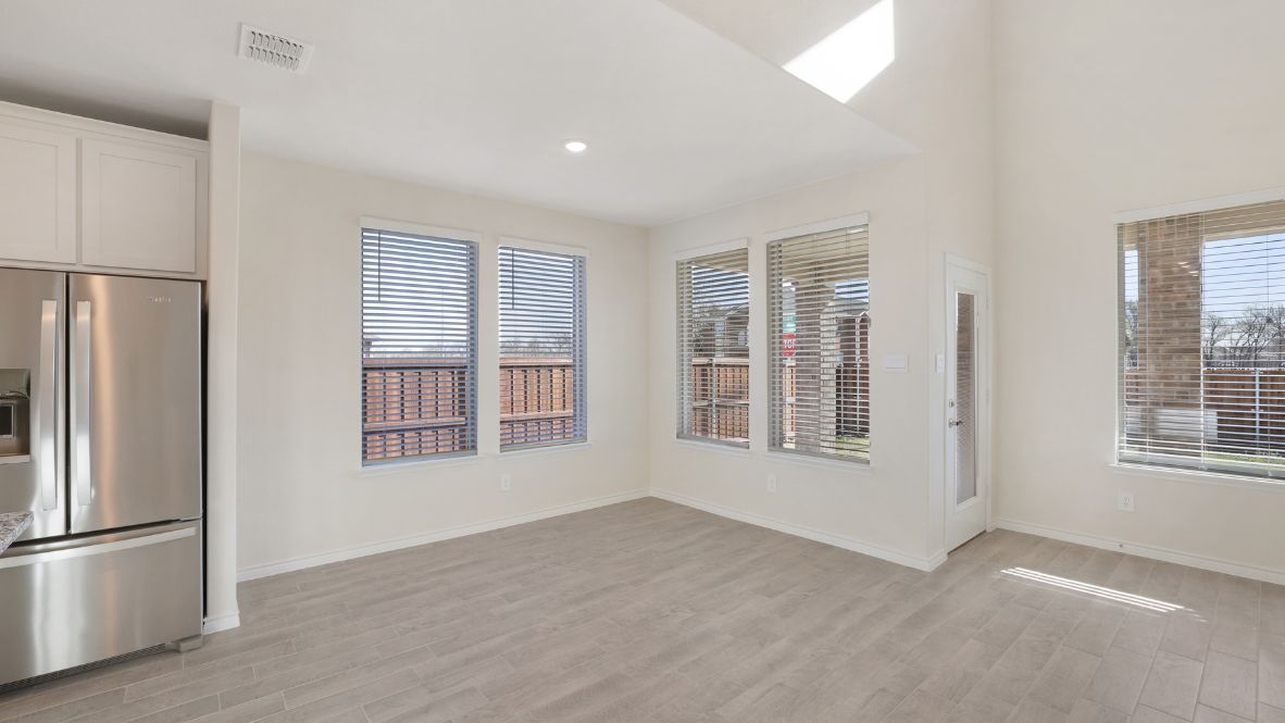spacious living room that flows into the kitchen