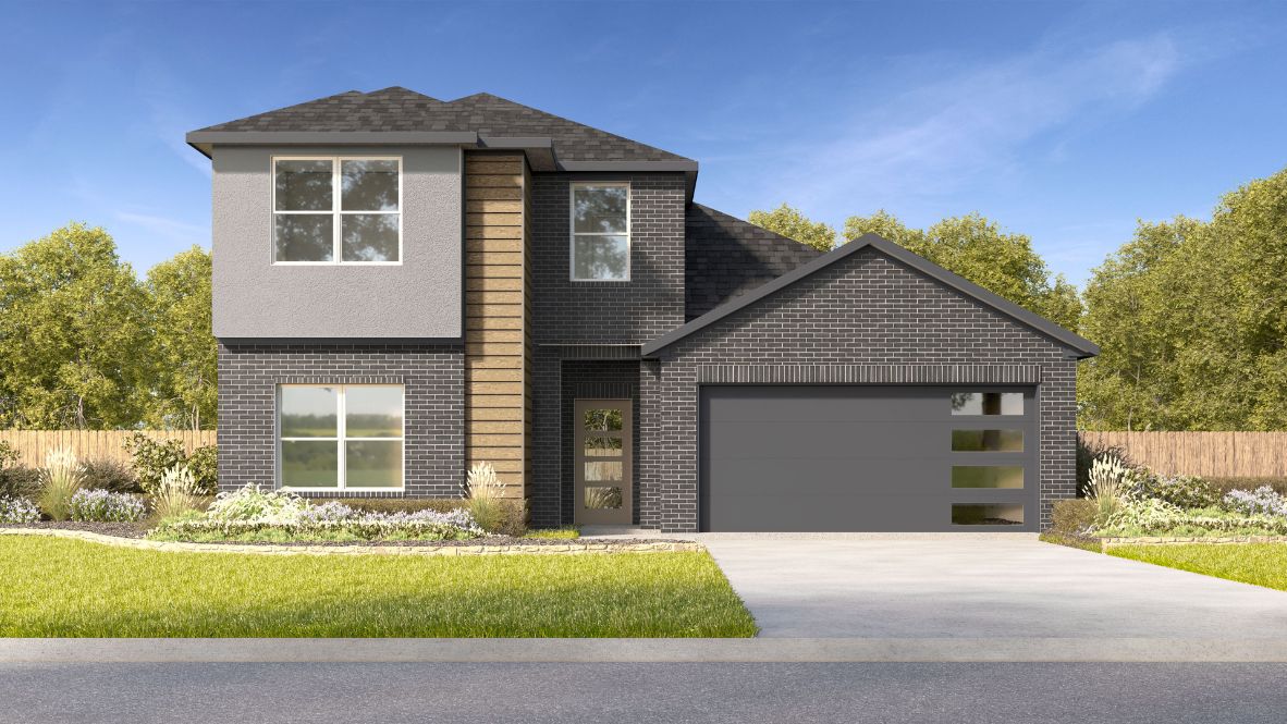 Exterior two-story home in dfw texas