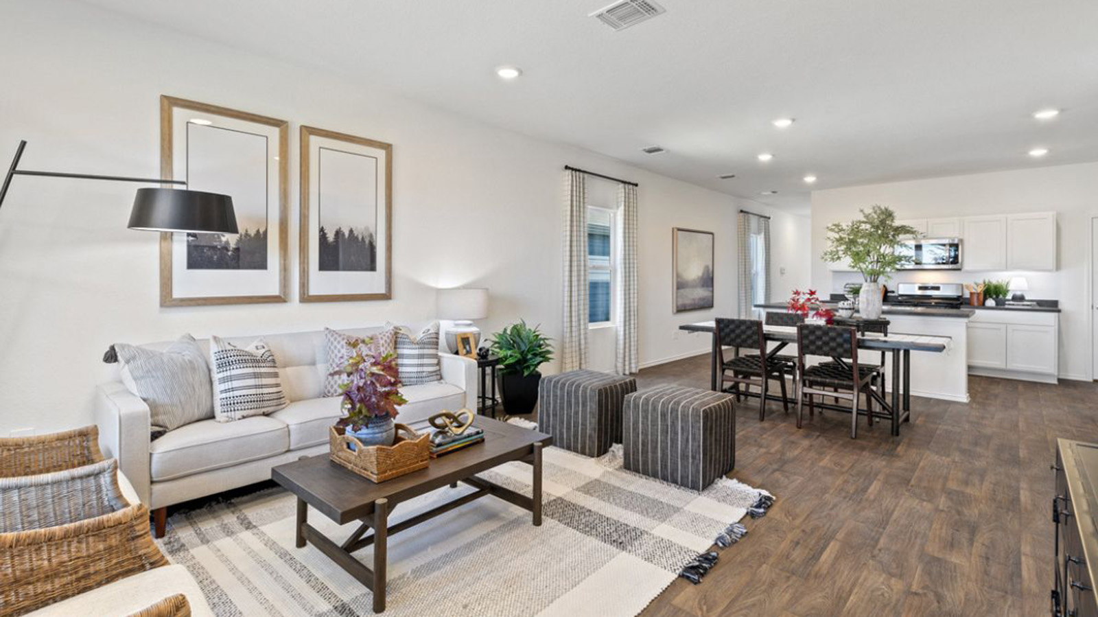 Living area open to kitchen