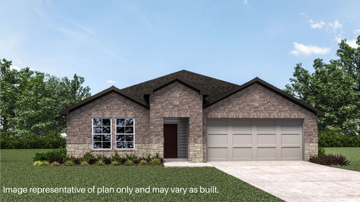 Street front view of new Elgin plan home