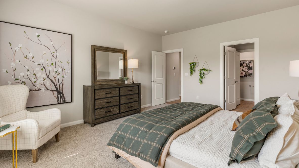 Welcome to Hawks Landing, where the Dean floor plan sets the standard for luxury and comfort in our prestigious new home community. From its grand brick and rock exterior to its professionally landscaped yard adorned with a mature tree in the front, this home boasts curb appeal that leaves a lasting impression.  Step inside to discover an inviting haven adorned with grand ceilings and an abundance of natural light that fills the space. The gourmet kitchen is a chef's dream, featuring white painted shaker style cabinets, granite countertops, and a generously-sized island perfect for hosting holiday gatherings or casual meals with loved ones. Indulge in luxury with luxury vinyl wood-look flooring throughout, offering both durability and timeless appeal. Retreat to the spa-like bathrooms, featuring a lavish walk-in shower with a full glass enclosure and 12x24 timeless marble tile surrounds in all showers.  Enjoy outdoor living to the fullest with a covered patio perfect for relaxing and entertaining. Plus, experience the convenience of smart home features and the sustainability of energy-efficient systems, ensuring your home is both technologically advanced and environmentally friendly.  Don't miss the opportunity to make the Dean floor plan your own. Contact us today and embark on the journey to your dream home in Hawks Landing.