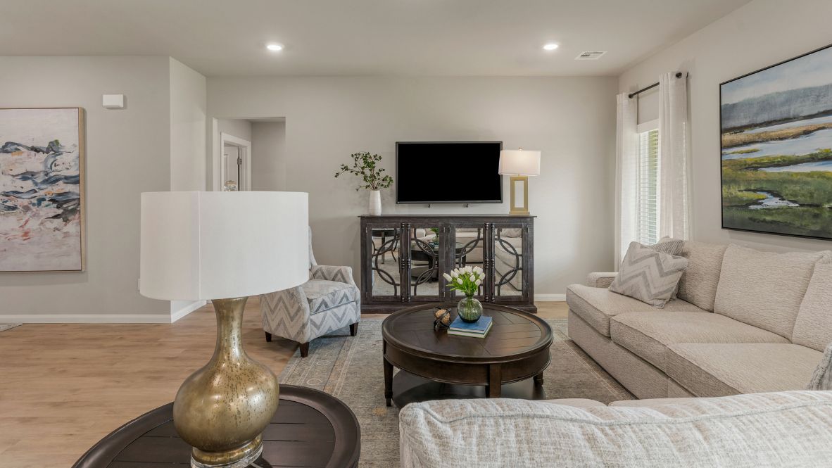 Welcome to Hawks Landing, where the Dean floor plan sets the standard for luxury and comfort in our prestigious new home community. From its grand brick and rock exterior to its professionally landscaped yard adorned with a mature tree in the front, this home boasts curb appeal that leaves a lasting impression.  Step inside to discover an inviting haven adorned with grand ceilings and an abundance of natural light that fills the space. The gourmet kitchen is a chef's dream, featuring white painted shaker style cabinets, granite countertops, and a generously-sized island perfect for hosting holiday gatherings or casual meals with loved ones. Indulge in luxury with luxury vinyl wood-look flooring throughout, offering both durability and timeless appeal. Retreat to the spa-like bathrooms, featuring a lavish walk-in shower with a full glass enclosure and 12x24 timeless marble tile surrounds in all showers.  Enjoy outdoor living to the fullest with a covered patio perfect for relaxing and entertaining. Plus, experience the convenience of smart home features and the sustainability of energy-efficient systems, ensuring your home is both technologically advanced and environmentally friendly.  Don't miss the opportunity to make the Dean floor plan your own. Contact us today and embark on the journey to your dream home in Hawks Landing.