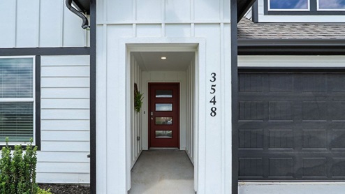 Exterior of entrance to home showing front door
