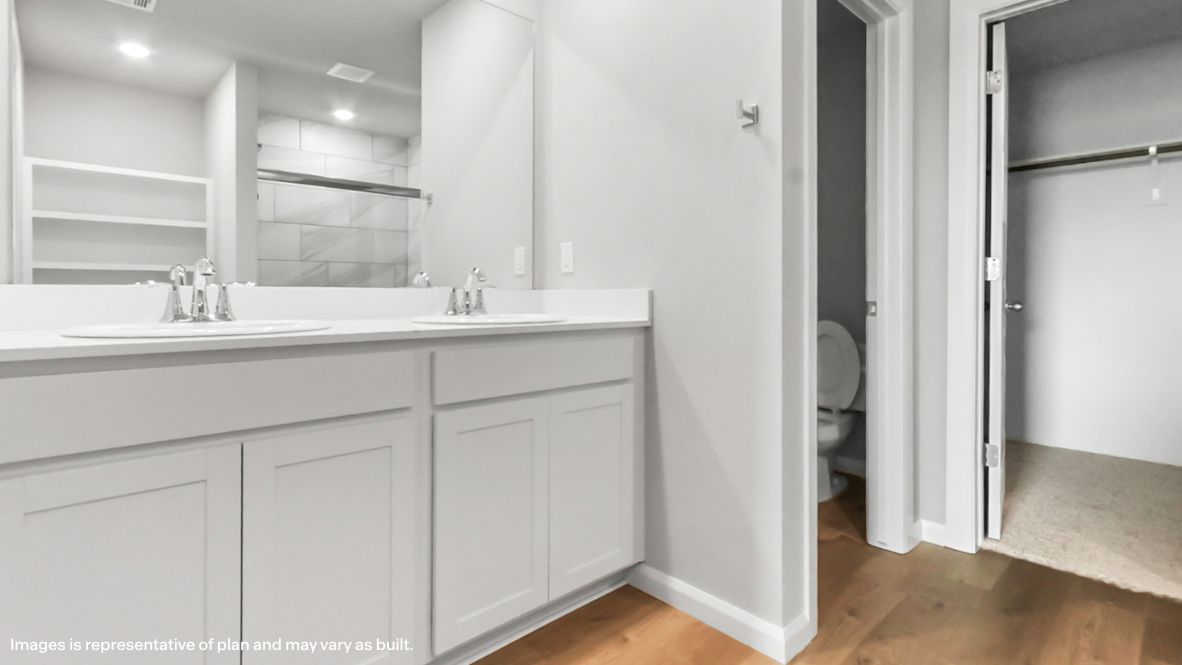 Owner’s ensuite view with vanity and direct connection to the walk-in closet Rowan Grove