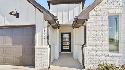 Exterior of entrance to home showing front door