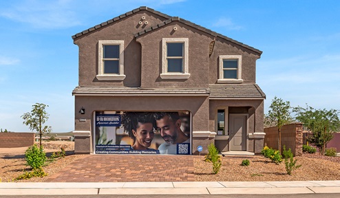 Discover new homes within the only gated community in Gladden Farms. Coronet at Gladden Farms, a premier D.R. Horton community where modern living meets the scenic charm of Marana, Arizona. Located within the expansive Gladden Farms master-planned neighborhood, Coronet offers residents the perfect blend of small-town warmth and modern amenities. Surrounded by 830 acres of green space, 28 parks, and 19 playgrounds, this gated community is designed for families who value both comfort and outdoor adventure. Residents of Coronet at Gladden Farms enjoy exclusive amenities such as a sparkling community pool, jacuzzi, fitness center, and a clubhouse complete with a BBQ area and patio. The gated community also offers walking trails, a dog park, and playgrounds, making it the ideal environment for families and active lifestyles. Each home is thoughtfully designed with high-end finishes, including quartz countertops, wood-look luxury vinyl plank flooring, tile roofs, Spanish Lace stucco exteriors and beautifully landscaped front yards with auto drip irrigation. Additionally, all homes feature covered front porches and back patios, perfect for enjoying the stunning Arizona sunsets and monsoons. Coronet at Gladden Farms is built with a commitment to energy efficiency and sustainability. Each home meets the DOE Zero Energy Ready Home standards, meaning they are constructed to be so energy-efficient that a renewable energy system could offset most or all of the home's annual energy use. These homes include advanced features such as tankless water heaters, energy-efficient LED lighting, and high-performance insulation, ensuring lower utility costs and a reduced environmental footprint. The Home is Connected Smart Home package, which includes a smart thermostat, video doorbell, keyless entry, a Wi-Fi-enabled garage door opener, and much more, provides modern convenience and enhanced security. Living in Coronet at Gladden Farms means being part of a thriving community with easy access to shopping, dining, and recreation. The greater Gladden Farms area is equipped with amenities like a splashpad, soccer fields, and the Paws & Claws Dog Park. With the new Fry’s Marketplace, along with Starbucks and Ace Hardware, all your daily needs are just moments away. Families will appreciate being part of the Marana Unified School District, with Gladden Farms Elementary nearby and a new K-8 school opening in 2025. Beyond the community, residents can explore the natural beauty of the area with proximity to Picacho Peak State Park, Tortolita Mountain Park, and Saguaro National Park, offering endless opportunities for hiking, cycling, and wildlife viewing. Major employers such as Davis-Monthan Air Force Base, Raytheon, and Ventana Medical Systems are just a short drive away, making Coronet at Gladden Farms an ideal location for those commuting to Tucson, Casa Grande, or Phoenix. Experience the perfect blend of comfort, convenience, and community at Coronet at Gladden Farms—where new homes, energy efficiency, and a vibrant lifestyle await.