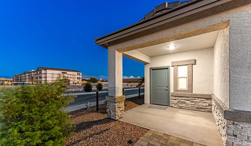 Discover new homes within the only gated community in Gladden Farms. Coronet at Gladden Farms, a premier D.R. Horton community where modern living meets the scenic charm of Marana, Arizona. Coronet offers residents the perfect blend of small-town warmth and modern amenities. Surrounded by 830 acres of green space, 28 parks, and 19 playgrounds, this gated community is designed for families who value both comfort and outdoor adventure. Residents of Coronet at Gladden Farms enjoy exclusive amenities such as a sparkling community pool, jacuzzi, fitness center, and a clubhouse complete with a BBQ area and patio. The community also offers walking trails, a dog park, and playgrounds, making it the ideal environment for families and active lifestyles. Each home is thoughtfully designed with high-end finishes, including quartz countertops, wood-look luxury vinyl plank flooring, tile roofs, Spanish Lace stucco exteriors and beautifully landscaped front yards with auto drip irrigation. Additionally, all homes feature covered front porches and back patios, perfect for enjoying the stunning Arizona sunsets and monsoons. Coronet at Gladden Farms is built with a commitment to energy efficiency and sustainability. Each home meets the DOE Zero Energy Ready Home standards, meaning they are constructed to be so energy-efficient that a renewable energy system could offset most or all of the home's annual energy use. These homes include advanced features such as tankless water heaters, energy-efficient LED lighting, and high-performance insulation, ensuring lower utility costs and a reduced environmental footprint. The Home is Connected Smart Home package, which includes a smart thermostat, video doorbell, keyless entry, a Wi-Fi-enabled garage door opener, and much more, provides modern convenience and enhanced security. Living in Coronet at Gladden Farms means being part of a thriving community with easy access to shopping, dining, and recreation. The greater Gladden Farms area is equipped with amenities like a splashpad, soccer fields, and the Paws & Claws Dog Park. Families will appreciate being part of the Marana Unified School District, with Gladden Farms Elementary nearby and a new K-8 school opening in 2025. Beyond the community, residents can explore the natural beauty of the area with proximity to Picacho Peak State Park, Tortolita Mountain Park, and Saguaro National Park, offering endless opportunities for hiking, cycling, and wildlife viewing. Experience the perfect blend of comfort, convenience, and community at Coronet at Gladden Farms—where new homes, energy efficiency, and a vibrant lifestyle await.