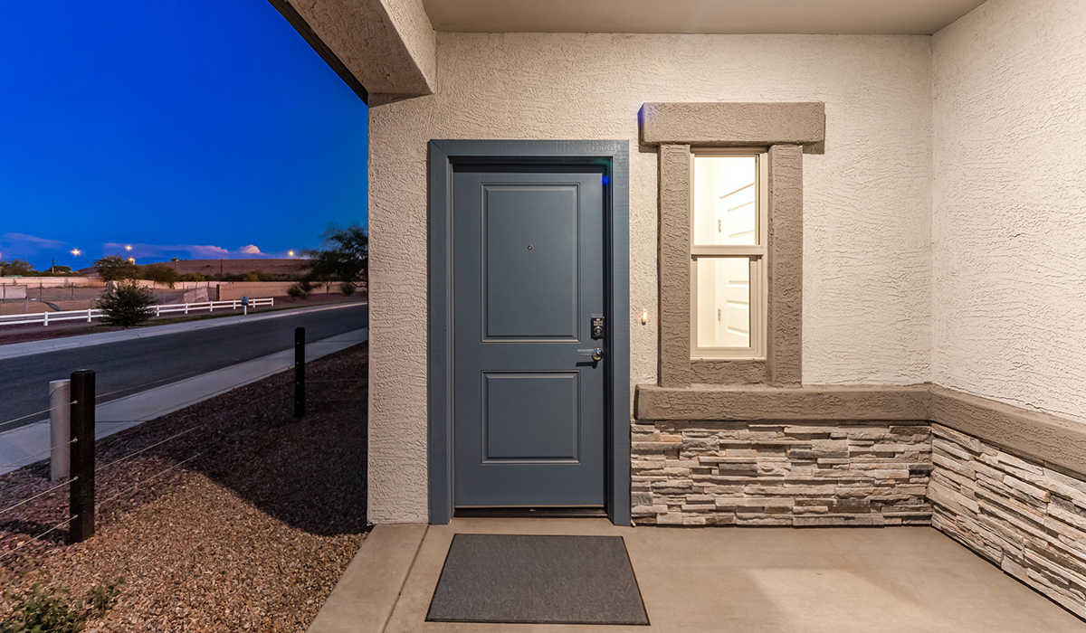 Discover new homes within the only gated community in Gladden Farms. Coronet at Gladden Farms, a premier D.R. Horton community where modern living meets the scenic charm of Marana, Arizona. Coronet offers residents the perfect blend of small-town warmth and modern amenities. Surrounded by 830 acres of green space, 28 parks, and 19 playgrounds, this gated community is designed for families who value both comfort and outdoor adventure.  Residents of Coronet at Gladden Farms enjoy exclusive amenities such as a sparkling community pool, jacuzzi, fitness center, and a clubhouse complete with a BBQ area and patio. The community also offers walking trails, a dog park, and playgrounds, making it the ideal environment for families and active lifestyles. Each home is thoughtfully designed with high-end finishes, including quartz countertops, wood-look luxury vinyl plank flooring, tile roofs, Spanish Lace stucco exteriors and beautifully landscaped front yards with auto drip irrigation. Additionally, all homes feature covered front porches and back patios, perfect for enjoying the stunning Arizona sunsets and monsoons.  Coronet at Gladden Farms is built with a commitment to energy efficiency and sustainability. Each home meets the DOE Zero Energy Ready Home standards, meaning they are constructed to be so energy-efficient that a renewable energy system could offset most or all of the home's annual energy use. These homes include advanced features such as tankless water heaters, energy-efficient LED lighting, and high-performance insulation, ensuring lower utility costs and a reduced environmental footprint. The Home is Connected Smart Home package, which includes a smart thermostat, video doorbell, keyless entry, a Wi-Fi-enabled garage door opener, and much more, provides modern convenience and enhanced security.  Living in Coronet at Gladden Farms means being part of a thriving community with easy access to shopping, dining, and recreation. The greater Gladden Farms area is equipped with amenities like a splashpad, soccer fields, and the Paws & Claws Dog Park. Families will appreciate being part of the Marana Unified School District, with Gladden Farms Elementary nearby and a new K-8 school opening in 2025.  Beyond the community, residents can explore the natural beauty of the area with proximity to Picacho Peak State Park, Tortolita Mountain Park, and Saguaro National Park, offering endless opportunities for hiking, cycling, and wildlife viewing. Experience the perfect blend of comfort, convenience, and community at Coronet at Gladden Farms—where new homes, energy efficiency, and a vibrant lifestyle await.