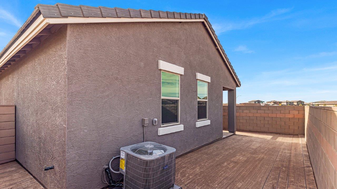 Introducing The Brooke at Coronet at Gladden Farms in Marana, Arizona – a unique 1,654 sq. ft. single-story new home designed for those who seek both comfort and style in a picturesque setting. Exclusively available at Coronet at Gladden Farms, this floorplan offers a one-of-a-kind living experience you won’t find anywhere else.  As you enter through the welcoming front porch, you’ll find yourself in a well-designed entryway that leads into the heart of the home. The great room, with its open and airy layout, is the perfect spot for gathering with family and friends. It flows seamlessly into the dining area and kitchen, creating an inviting space that’s ideal for everything from casual meals to entertaining guests.  The kitchen is the centerpiece of this home, featuring quartz countertops, modern appliances, and a large pantry that provides ample storage. The adjacent dining area offers a comfortable setting for meals, and the open-concept design ensures that the kitchen, dining, and living spaces are always connected.  The Brooke offers a well-thought-out floor plan with four bedrooms, making it perfect for families of all sizes. The master suite, located at the rear of the home, provides a private retreat with a spacious bedroom, a walk-in closet, and an en-suite bathroom complete with dual vanities and a walk-in shower. The additional three bedrooms are thoughtfully positioned near the second full bathroom, ensuring comfort and convenience for all.  A utility room and a two-car garage add practicality to the overall design, while the covered patio extends your living space outdoors. Here, you can enjoy Arizona’s beautiful weather and the stunning views that Coronet at Gladden Farms has to offer.  Designed with energy efficiency in mind, The Brooke at Coronet at Gladden Farms is a DOE Zero Energy Ready Home, providing a sustainable lifestyle with lower utility costs and a reduced environmental footprint.