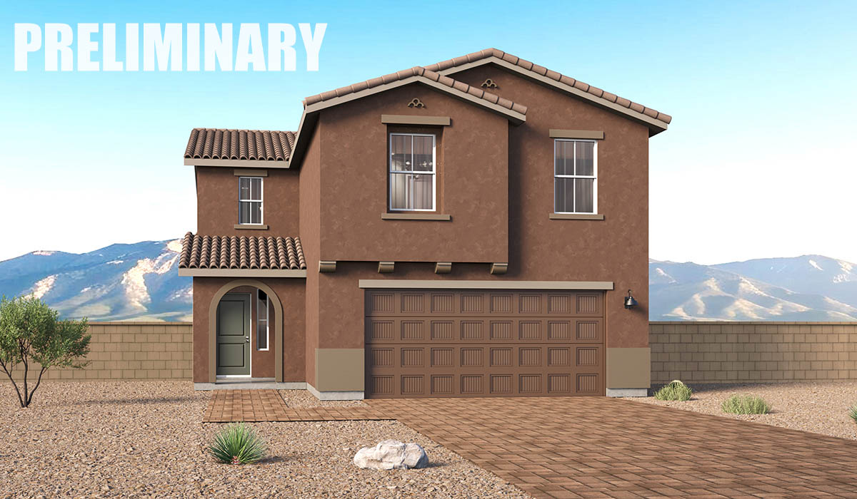 Discover the Gila — a brand new versatile two-story floor plan offering 2,057 sq. ft. of comfortable, modern living space available now within Coronet at Gladden Farms Community in Marana, Arizona.  Thoughtfully crafted for households of all sizes, the Gila features four bedrooms, a spacious loft, and three full bathrooms, ensuring every family member has their own space to unwind and recharge.  A standout highlight of this home is the guest-style suite on the main floor, offering convenient access to a full bathroom. Perfect for visitors, multi-generational living, or private home office, this main-level bedroom offers exceptional flexibility.  The main floor creates an inviting flow, with a generous great room that connects seamlessly to the dining area and kitchen. The kitchen features a large center island, Shaker-style cabinetry, and ample storage space to include a large pantry.  Upstairs, the Gila continues to impress with thoughtful design and family-friendly layout. The well-appointed primary bedroom includes a private en-suite bathroom and large walk-in closet. Bedrooms 2 and 3, along with the loft, share a full bathroom conveniently located for easy access. An additional standout feature is Bedroom 2, which includes a large walk-in closet—a perfect setup for teens, young adults, or anyone who appreciates extra storage and personal space. The second floor also features a large laundry room, conveniently located near the bedrooms.  The Gila is designed with energy efficiency in mind. This DOE Zero Energy Ready Home offers a sustainable lifestyle with advanced features like tankless water heaters, energy-efficient LED lighting, and high-performance insulation, ensuring lower utility costs and a reduced environmental footprint.  Living at Coronet at Gladden Farms means enjoying a community that values both comfort and outdoor adventure. With access to 830 acres of green space, parks, playgrounds, and exclusive amenities like a sparkling pool, fitness center, and clubhouse, this community is perfect for families and active lifestyles.