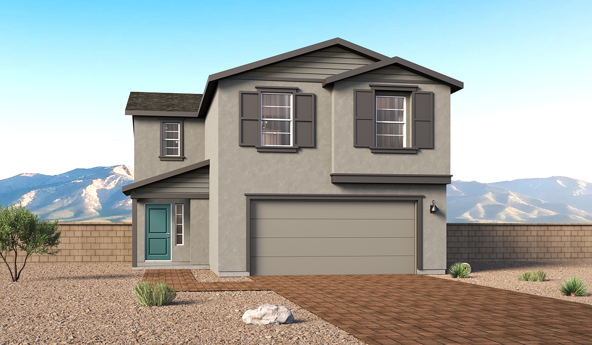 Discover the Gila, a brand new versatile two-story floor plan offering 2,057 sq. ft. of comfortable, modern living space available now within Coronet at Gladden Farms Community in Marana, Arizona.  Thoughtfully crafted for households of all sizes, the Gila features four bedrooms, a spacious loft, and three full bathrooms, ensuring every family member has their own space to unwind and recharge.  A standout highlight of this home is the guest-style suite on the main floor, offering convenient access to a full bathroom. Perfect for visitors, multi-generational living, or private home office, this main-level bedroom offers exceptional flexibility.  The main floor creates an inviting flow, with a generous great room that connects seamlessly to the dining area and kitchen. The kitchen features a large center island, Shaker-style cabinetry, and ample storage space to include a large pantry.  Upstairs, the Gila continues to impress with thoughtful design and family-friendly layout. The well-appointed primary bedroom includes a private en-suite bathroom and large walk-in closet. Bedrooms 2 and 3, along with the loft, share a full bathroom conveniently located for easy access. An additional standout feature is Bedroom 2, which includes a large walk-in closet—a perfect setup for teens, young adults, or anyone who appreciates extra storage and personal space. The second floor also features a large laundry room, conveniently located near the bedrooms.  The Gila is designed with energy efficiency in mind. This DOE Zero Energy Ready Home offers a sustainable lifestyle with advanced features like tankless water heaters, energy-efficient LED lighting, and high-performance insulation, ensuring lower utility costs and a reduced environmental footprint.  Living at Coronet at Gladden Farms means enjoying a community that values both comfort and outdoor adventure. With access to 830 acres of green space, parks, playgrounds, and exclusive amenities like a sparkling pool, fitness center, and clubhouse, this community is perfect for families and active lifestyles.  *Images shown are for reference only. They depict the Gila model home and may not represent the actual home.