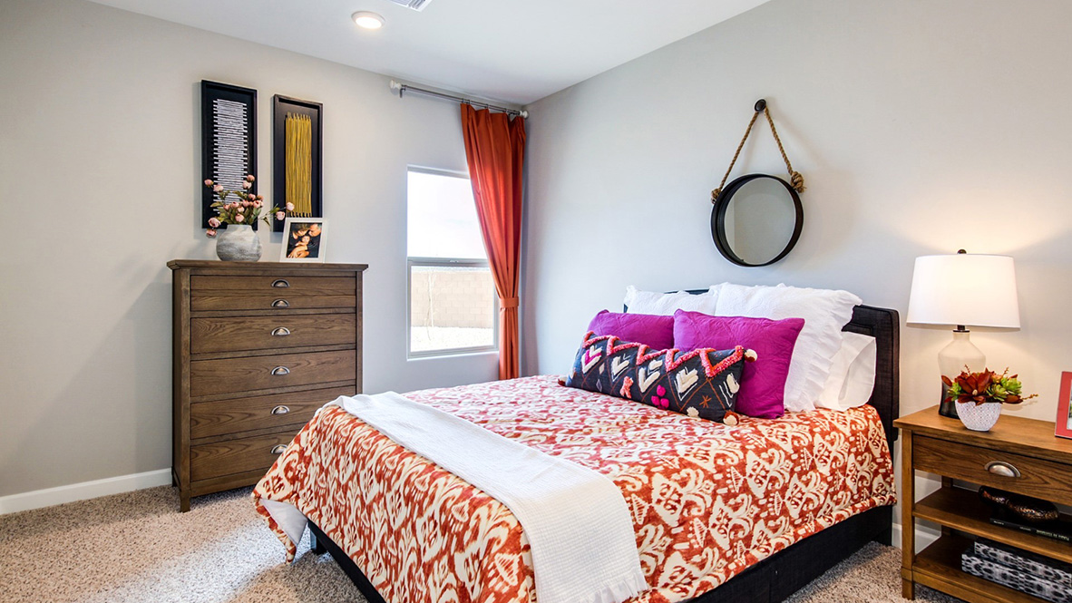 Welcome to The Citrine, a spacious single-story new home located in the Sycamore Vista. With 2,577 square feet of well-planned living space, this home offers four bedrooms, three bathrooms, and a dedicated study, making it ideal for families who value both space and convenience.  As you enter through the inviting covered porch, you’re greeted by a bright and airy entryway that flows into the heart of the home. The expansive great room, dining area, and kitchen are thoughtfully connected, creating an ideal space for entertaining or enjoying time with family. The kitchen features a large island, quartz countertops, and Shaker-style cabinetry. A spacious pantry and modern stainless-steel appliances ensure your kitchen is both functional and stylish.  The Citrine’s layout includes a generously sized primary bedroom, carefully positioned for privacy at the rear of the home. This room features a large walk-in closet and an en-suite bathroom with luxurious super shower. The additional three bedrooms are well-sized and located in separate areas of the home, ensuring privacy and easy access to two more full bathrooms.  One of the highlights of The Citrine is its versatile study, which can be used as a home office, media room, or extra bedroom for guests. The large laundry room, conveniently situated near the bedrooms, adds to the home’s practicality.  The covered patio, accessible from the great room, offers a perfect spot for outdoor living, where you can enjoy Arizona’s beautiful weather throughout the year. Whether you’re hosting a barbecue or simply relaxing, this outdoor space enhances the home’s appeal.  Designed with energy efficiency and modern living in mind, The Citrine includes smart home technology ensuring comfort and sustainability. Large windows throughout the home allow natural light to brighten every corner.  The Citrine combines style, comfort, and practicality, making it a perfect place to call home in one of Vails’s most sought-after communities.