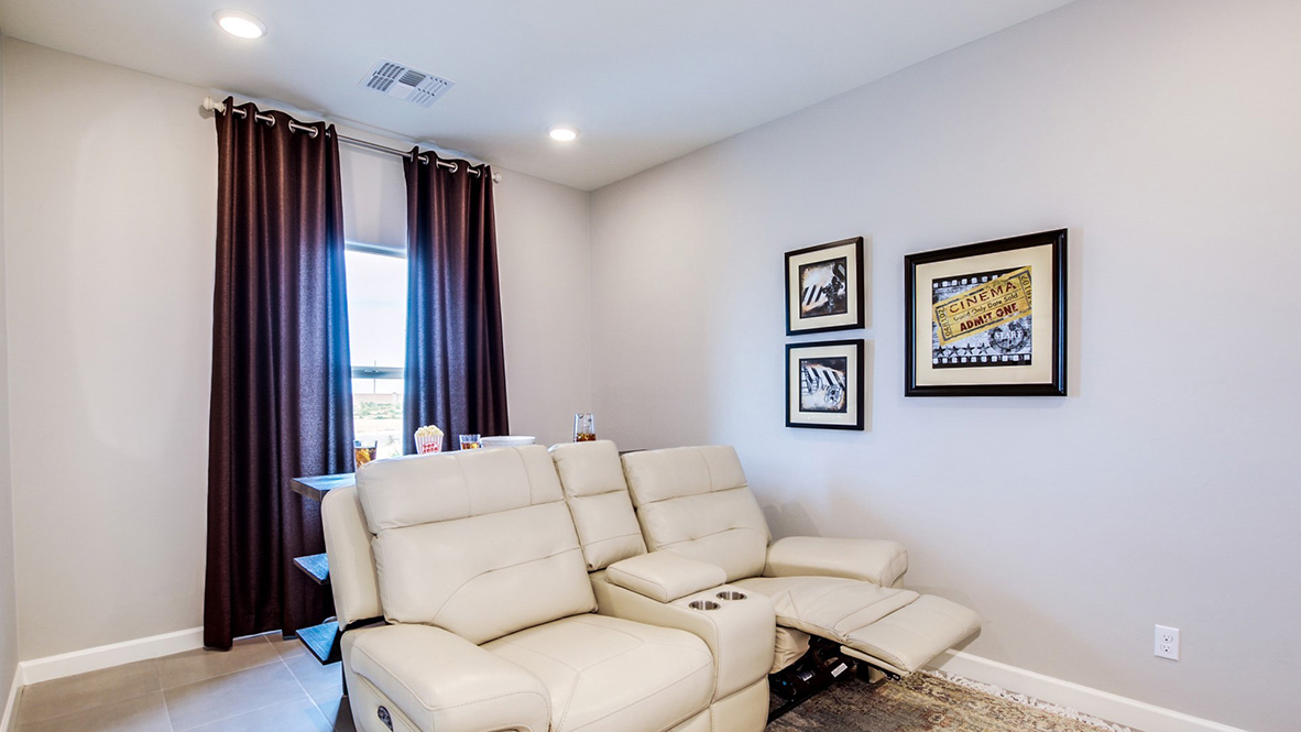 Welcome to The Citrine, a spacious single-story new home located in the Sycamore Vista. With 2,577 square feet of well-planned living space, this home offers four bedrooms, three bathrooms, and a dedicated study, making it ideal for families who value both space and convenience.  As you enter through the inviting covered porch, you’re greeted by a bright and airy entryway that flows into the heart of the home. The expansive great room, dining area, and kitchen are thoughtfully connected, creating an ideal space for entertaining or enjoying time with family. The kitchen features a large island, quartz countertops, and Shaker-style cabinetry. A spacious pantry and modern stainless-steel appliances ensure your kitchen is both functional and stylish.  The Citrine’s layout includes a generously sized primary bedroom, carefully positioned for privacy at the rear of the home. This room features a large walk-in closet and an en-suite bathroom with luxurious super shower. The additional three bedrooms are well-sized and located in separate areas of the home, ensuring privacy and easy access to two more full bathrooms.  One of the highlights of The Citrine is its versatile study, which can be used as a home office, media room, or extra bedroom for guests. The large laundry room, conveniently situated near the bedrooms, adds to the home’s practicality.  The covered patio, accessible from the great room, offers a perfect spot for outdoor living, where you can enjoy Arizona’s beautiful weather throughout the year. Whether you’re hosting a barbecue or simply relaxing, this outdoor space enhances the home’s appeal.  Designed with energy efficiency and modern living in mind, The Citrine includes smart home technology ensuring comfort and sustainability. Large windows throughout the home allow natural light to brighten every corner.  The Citrine combines style, comfort, and practicality, making it a perfect place to call home in one of Vails’s most sought-after communities.