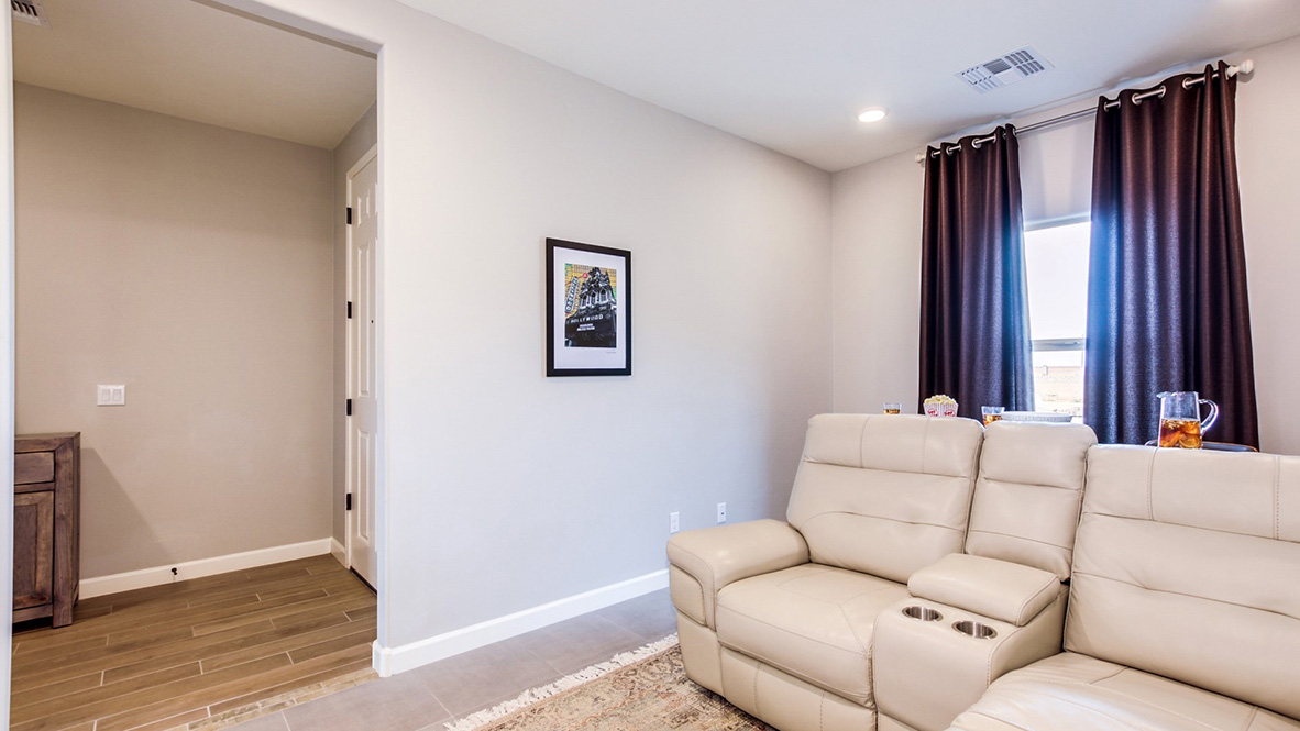 Welcome to The Citrine, a spacious single-story new home located in the Sycamore Vista. With 2,577 square feet of well-planned living space, this home offers four bedrooms, three bathrooms, and a dedicated study, making it ideal for families who value both space and convenience.  As you enter through the inviting covered porch, you’re greeted by a bright and airy entryway that flows into the heart of the home. The expansive great room, dining area, and kitchen are thoughtfully connected, creating an ideal space for entertaining or enjoying time with family. The kitchen features a large island, quartz countertops, and Shaker-style cabinetry. A spacious pantry and modern stainless-steel appliances ensure your kitchen is both functional and stylish.  The Citrine’s layout includes a generously sized primary bedroom, carefully positioned for privacy at the rear of the home. This room features a large walk-in closet and an en-suite bathroom with luxurious super shower. The additional three bedrooms are well-sized and located in separate areas of the home, ensuring privacy and easy access to two more full bathrooms.  One of the highlights of The Citrine is its versatile study, which can be used as a home office, media room, or extra bedroom for guests. The large laundry room, conveniently situated near the bedrooms, adds to the home’s practicality.  The covered patio, accessible from the great room, offers a perfect spot for outdoor living, where you can enjoy Arizona’s beautiful weather throughout the year. Whether you’re hosting a barbecue or simply relaxing, this outdoor space enhances the home’s appeal.  Designed with energy efficiency and modern living in mind, The Citrine includes smart home technology ensuring comfort and sustainability. Large windows throughout the home allow natural light to brighten every corner.  The Citrine combines style, comfort, and practicality, making it a perfect place to call home in one of Vails’s most sought-after communities.