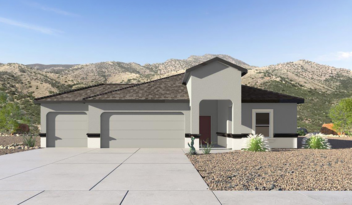 Step into The Elgin, a spacious single-story home located in the scenic Sycamore Vista community in Vail, AZ. This floor plan offers 1,635 square feet of well-planned living space, perfect for those who appreciate both comfort and functionality. With four bedrooms, two bathrooms, and a 3-car garage, The Elgin provides the ideal setting for modern living amidst the beauty of the Santa Rita Mountains.  As you enter through the inviting front porch, you’re welcomed by an open and airy floor plan that flows effortlessly from one room to the next. The heart of the home is the expansive great room, seamlessly connected to the dining area and kitchen, making it ideal for everyday living and entertaining. The kitchen is a chef’s delight, featuring a large island with a breakfast bar, granite countertops, and Shaker-style cabinetry, offering ample storage and workspace. The walk-in pantry and adjacent utility room add convenience and organization to your culinary adventures.  The primary suite is designed with relaxation in mind, offering a spacious bedroom with a walk-in closet and a private en-suite bathroom. This personal haven is positioned at the rear of the home for added privacy. The three additional bedrooms are located towards the front of the home, providing flexibility for guests, family, or a home office setup. A second full bathroom is conveniently situated near these bedrooms.  One of the standout features of The Elgin is the 3-car garage, providing plenty of room for vehicles, storage, or even a workshop. Whether you have multiple cars, recreational vehicles, or just need extra space, this garage has you covered.  Step outside to enjoy your covered patio, which is perfect for outdoor dining, lounging, or simply taking in the stunning Arizona sunsets. The large backyard provides endless possibilities for gardening, play, or creating your own outdoor oasis.  Living at Sycamore Vista means enjoying a community that balances modern amenities with natural beauty. Your home includes luxury finishes such as staggered wood-look ceramic tile flooring throughout most areas, granite countertops, and energy-efficient features like spray foam insulation and tankless water heaters. Additionally, each home in the community comes equipped with a Home is Connected® Smart Home package, offering conveniences like a smart thermostat, video doorbell, keyless entry, a wifi-enabled garage door opener and more.  Sycamore Vista’s prime location in the Vail School District makes it a great choice for families. With schools like Sycamore Elementary and Corona Foothills Middle School nearby, you’ll have peace of mind knowing your children are receiving a quality education. The community’s higher elevation offers cooler summer temperatures and spectacular night skies, making it a perfect spot for stargazing.  Experience the perfect blend of rural charm and modern convenience at Sycamore Vista, where The Elgin offers a space that’s more than just a house—it’s a home designed to grow with you and your family.  *Images shown are for reference only. They depict The Elgin spec home and may not represent the actual home.