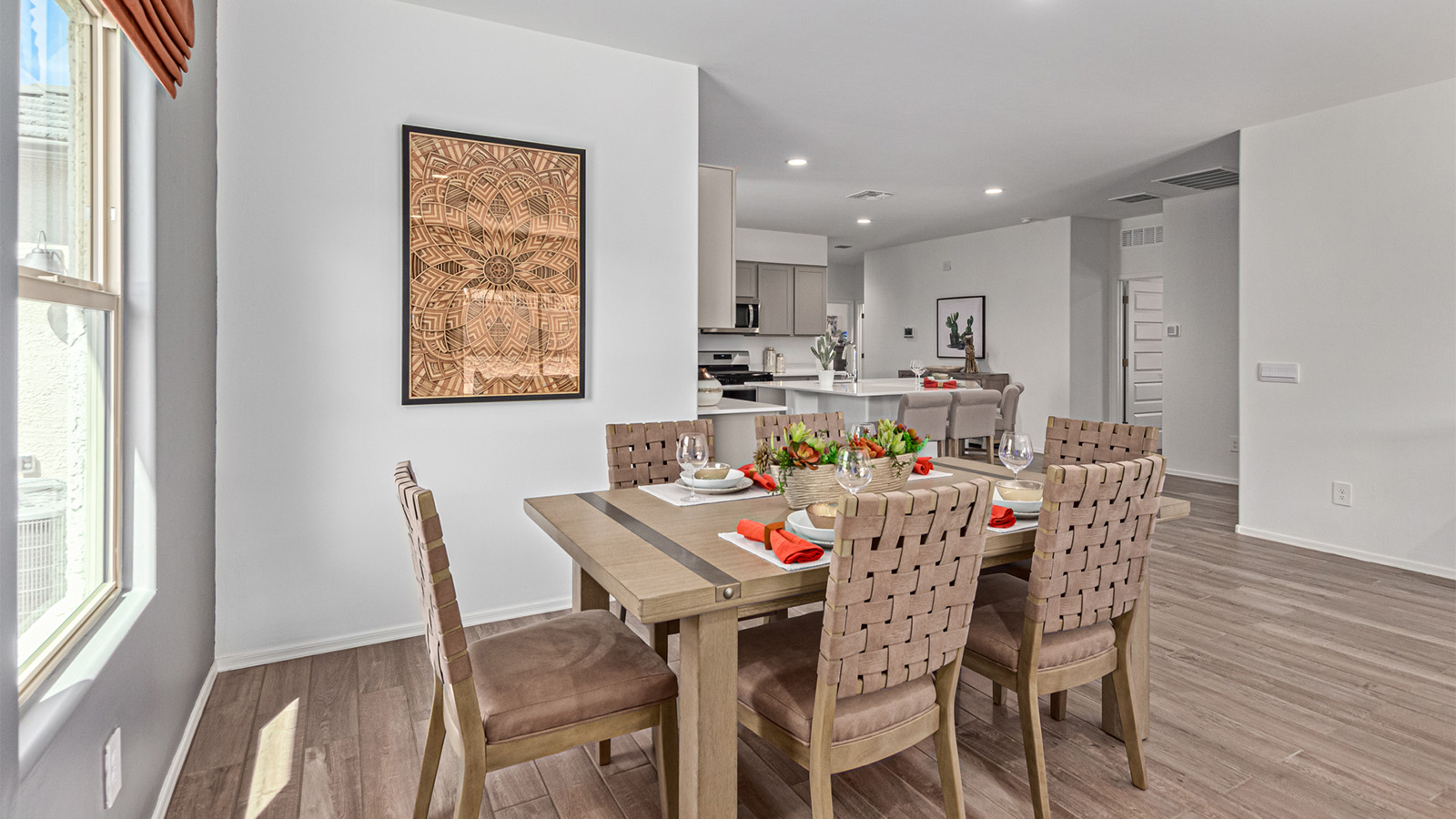 Welcome to the Kingston, a premier new home design situated in the picturesque Sycamore Vista community in Vail, Arizona. With an expansive 2,051 square feet of living space, this single-story home offers four bedrooms, two bathrooms, and a two-three car garage.  As you step inside, you are greeted by an inviting entryway that flows seamlessly into a heart of the home. The open-concept kitchen, equipped with a center island, modern appliances, and ample pantry space, makes it ideal for culinary adventures. Adjacent to the kitchen, the dining room offers easy access to the covered patio, where you can enjoy outdoor dining or simply relax in the tranquility of your private backyard.  The Kingston’s thoughtful layout ensures that every bedroom offers comfort and privacy. The primary suite, located at the rear of the home, features a large walk-in closet and an en-suite bathroom. The additional bedrooms are thoughtfully arranged to provide flexibility, whether you need a guest room, home office, or space for hobbies.  The Kingston is built with a focus on energy efficiency, featuring top-of-the-line insulation, energy-efficient appliances, and a smart home package that includes an automated thermostat, keyless entry, a Wi-Fi-enabled garage door opener, and more. This modern home not only offers comfort but also provides peace of mind with its energy-saving features and enhanced security systems.  Residents of Sycamore Vista enjoy a harmonious blend of rural tranquility and convenient urban access. With proximity to outdoor attractions like Coronado National Forest and Colossal Cave Mountain Park, as well as nearby schools and major employers, Sycamore Vista provides a unique living experience where nature and modern living coexist.  The Kingston at Sycamore Vista is more than just a house—it's a place to create lasting memories and live your best life.  *Images shown are for reference only. They depict the sales model home and may not represent the actual home.