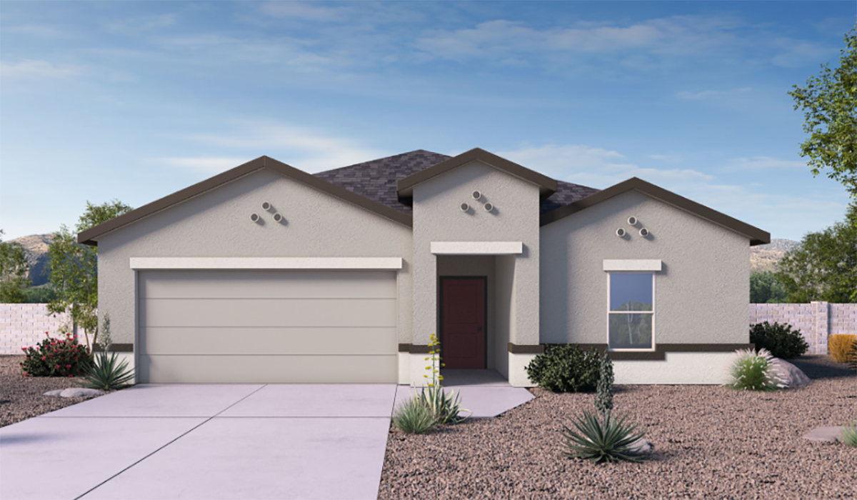 Welcome to the Kingston, a premier new home design situated in the picturesque Sycamore Vista community in Vail, Arizona. With an expansive 2,051 square feet of living space, this single-story home offers four bedrooms, two bathrooms, and a two-three car garage.  As you step inside, you are greeted by an inviting entryway that flows seamlessly into a heart of the home. The open-concept kitchen, equipped with a center island, modern appliances, and ample pantry space, makes it ideal for culinary adventures. Adjacent to the kitchen, the dining room offers easy access to the covered patio, where you can enjoy outdoor dining or simply relax in the tranquility of your private backyard.  The Kingston’s thoughtful layout ensures that every bedroom offers comfort and privacy. The primary suite, located at the rear of the home, features a large walk-in closet and an en-suite bathroom. The additional bedrooms are thoughtfully arranged to provide flexibility, whether you need a guest room, home office, or space for hobbies.  The Kingston is built with a focus on energy efficiency, featuring top-of-the-line insulation, energy-efficient appliances, and a smart home package that includes an automated thermostat, keyless entry, a Wi-Fi-enabled garage door opener, and more. This modern home not only offers comfort but also provides peace of mind with its energy-saving features and enhanced security systems.  Residents of Sycamore Vista enjoy a harmonious blend of rural tranquility and convenient urban access. With proximity to outdoor attractions like Coronado National Forest and Colossal Cave Mountain Park, as well as nearby schools and major employers, Sycamore Vista provides a unique living experience where nature and modern living coexist.  The Kingston at Sycamore Vista is more than just a house—it's a place to create lasting memories and live your best life.  *Images shown are for reference only. They depict the sales model home and may not represent the actual home.