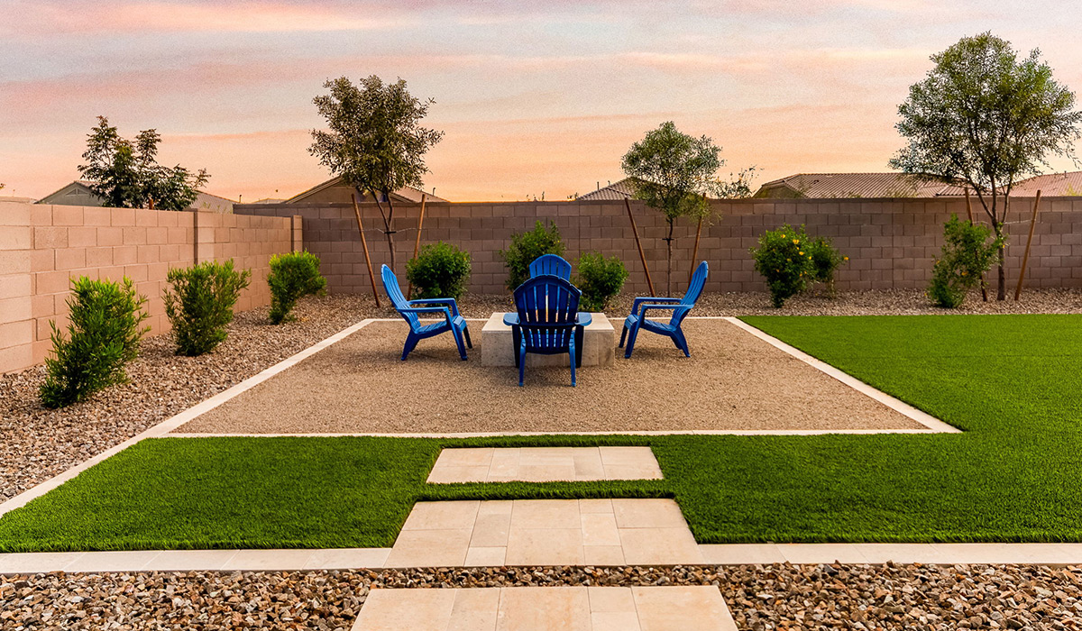 The Cali is a standout single-story new home floorplan available in the Saguaro Bloom community in Marana, Arizona. Offering 1,823 square feet of living space, this home is designed to accommodate modern living with comfort and style. The Cali provides a flexible layout with four bedrooms and two bathrooms, making it an ideal choice for families of all sizes.  The exterior of the Cali presents an inviting façade with its beautiful exterior finishes to suit diverse tastes. As you step inside, you'll be welcomed by a spacious great room that seamlessly connects to the kitchen and dining areas, making it perfect for gatherings and day-to-day living.  This home is equipped with a range of standard features that enhance both its functionality and appeal. Enjoy energy-efficient LED lighting throughout, and a programmable thermostat for easy climate control. The home also includes high-quality finishes such as quartz countertops in the kitchen and bathrooms, and durable wood-look tile flooring in the main living areas.  The kitchen, a focal point of the home, is equipped with stainless steel appliances, ample counter space, and a walk-in pantry that enhances both function and style. The primary bedroom, located at the rear of the home, offers privacy and includes a large walk-in closet and a modern ensuite bathroom with dual vanities and a spacious shower. The remaining three bedrooms are well-sized and share a conveniently located bathroom.  Designed with practicality in mind, this floorplan includes a two-car garage with an option for a third, a utility room with washer and dryer connections, and additional storage space.   Living in Agave at Saguaro Bloom provides residents with access to top-rated schools, community parks, and scenic walking trails. This vibrant neighborhood is the perfect setting for those looking to enjoy the best of Arizona living.  *Images shown are for reference only. They depict the sales model home and may not represent the actual home.