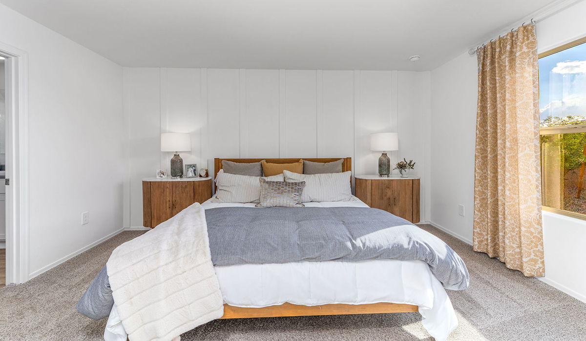 Welcome to The Caroline, the newest floor plan available at Saguaro Bloom by D.R. Horton in Marana, Arizona. This single-story new home is 1,536 square feet and is thoughtfully planned out throughout the living spaces. The Caroline offers three bedrooms and two bathrooms, making it ideal for families who value both space and convenience.  As you enter through the inviting covered porch, you’re greeted by a bright and airy entryway that flows into the heart of the home. The expansive great room, dining area, and kitchen are thoughtfully connected, creating an intimate space. The kitchen features a large island, laminate countertops, Shaker-style cabinetry, spacious pantry, and modern stainless-steel appliances ensure your kitchen is both functional and stylish.  The Caroline’s layout includes a generously sized primary bedroom, carefully positioned for privacy at the rear of the home. This room features a large walk-in closet and an en-suite bathroom. The additional two bedrooms are well-sized and located in separate areas of the home with easy access to the main full bathroom.  The covered patio, accessible from the great room, offers a perfect spot for outdoor living, where you can enjoy Arizona’s beautiful weather throughout the year. Designed with practicality in mind, this floorplan includes a two-car garage with an option for a third, a utility room with washer and dryer connections, and additional storage space.  The Caroline is designed with energy efficiency in mind. This DOE Zero Energy Ready Home offers a sustainable lifestyle with advanced features like tankless water heaters, energy-efficient LED lighting, and high-performance insulation, ensuring lower utility costs and a reduced environmental footprint.  Living in Saguaro Bloom provides residents with access to top-rated schools, community parks, scenic walking trails, and resort like amenities. This vibrant neighborhood is the perfect setting for those looking to enjoy the best of Arizona living.  *Images shown are for reference only. They depict the Caroline sales model home and may not represent the actual home.