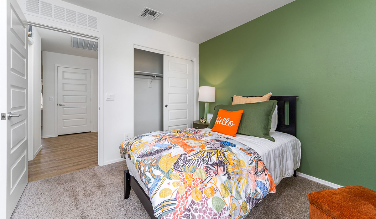 Welcome to The Caroline, the newest floor plan available at Saguaro Bloom by D.R. Horton in Marana, Arizona. This single-story new home is 1,536 square feet and is thoughtfully planned out throughout the living spaces. The Caroline offers three bedrooms and two bathrooms, making it ideal for families who value both space and convenience.  As you enter through the inviting covered porch, you’re greeted by a bright and airy entryway that flows into the heart of the home. The expansive great room, dining area, and kitchen are thoughtfully connected, creating an intimate space. The kitchen features a large island, laminate countertops, Shaker-style cabinetry, spacious pantry, and modern stainless-steel appliances ensure your kitchen is both functional and stylish.  The Caroline’s layout includes a generously sized primary bedroom, carefully positioned for privacy at the rear of the home. This room features a large walk-in closet and an en-suite bathroom. The additional two bedrooms are well-sized and located in separate areas of the home with easy access to the main full bathroom.  The covered patio, accessible from the great room, offers a perfect spot for outdoor living, where you can enjoy Arizona’s beautiful weather throughout the year. Designed with practicality in mind, this floorplan includes a two-car garage with an option for a third, a utility room with washer and dryer connections, and additional storage space.  The Caroline is designed with energy efficiency in mind. This DOE Zero Energy Ready Home offers a sustainable lifestyle with advanced features like tankless water heaters, energy-efficient LED lighting, and high-performance insulation, ensuring lower utility costs and a reduced environmental footprint.  Living in Saguaro Bloom provides residents with access to top-rated schools, community parks, scenic walking trails, and resort like amenities. This vibrant neighborhood is the perfect setting for those looking to enjoy the best of Arizona living.  *Images shown are for reference only. They depict the Caroline model home and may not represent the actual home.