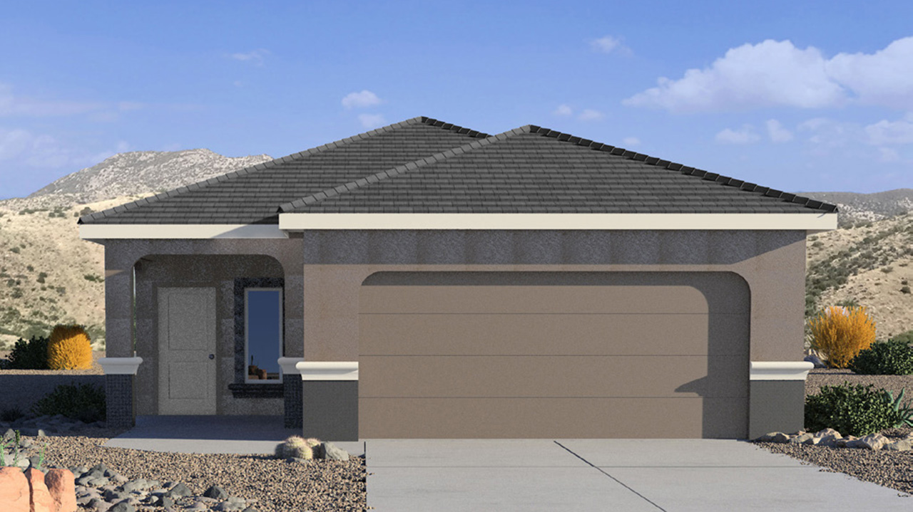 Welcome to The Amber, a thoughtfully designed single-story new home nestled in the Mesquite neighborhood at Saguaro Bloom, a master-planned community in Marana, Arizona. With 1,331 square feet of efficient living space, The Amber is perfect for those seeking a cozy yet functional home.  Step into a welcoming entryway that immediately introduces you to the home’s smart layout. The open design maximizes every square foot, with the heart of the home being the expansive great room, which flows seamlessly into the dining area and kitchen. The kitchen is well-equipped with a central island, granite countertops, and Shaker-style cabinets in either white or gray, offering a clean and modern aesthetic. A dedicated walk-in pantry adds extra storage, ensuring that all your culinary essentials are within reach.  The Amber offers three comfortable bedrooms, providing ample space for rest and relaxation. The primary suite is situated at the rear of the home, providing a sense of privacy. It includes a walk-in closet and an en-suite bathroom that features all the essentials for convenience. The two additional bedrooms are thoughtfully placed near the front of the home, sharing access to a full bathroom, making this layout perfect for families, guests, or a home office.  Practicality meets comfort in this home, with a utility room conveniently located near the kitchen and garage, providing easy access to the laundry area and additional storage. The Amber also includes a covered patio that extends the living space outdoors, ideal for enjoying Arizona’s beautiful weather.  The Amber is located in the vibrant Saguaro Bloom community, residents enjoy access to a wide range of amenities, from swimming pools and parks to miles of scenic walking trails. Whether you’re a first-time homebuyer or looking to downsize, The Amber offers a perfect blend of comfort, style, and convenience in one of Marana’s most desirable neighborhoods.  *Images shown are for reference only. They depict The Amber sales model home and may not represent the actual home.