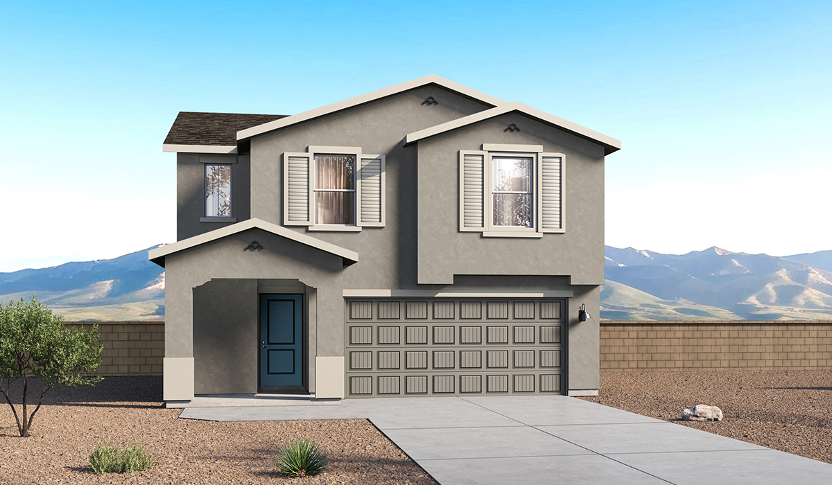 Introducing the Elm floor plan, a thoughtfully designed two-story home now available in the master planned community of Saguaro Bloom by D.R. Horton in Marana, Arizona. With 1,775 square feet of modern living space, the Elm is perfect for those seeking a cozy yet highly functional home that offers a smart separation between the private second-floor retreat and the main living areas below.  Step through the inviting front porch into a welcoming entryway that opens into the main first floor, designed to maximize every inch of space. The expansive great room flows into the dining area and kitchen, creating an ideal layout for entertaining and everyday living. The kitchen features stainless steel gas range, microwave, and dishwasher, and ample countertop and cabinetry storage. A conveniently located powder room completes the first floor. This home features a finished two-car garage accessible from the main floor.  Upstairs, the Elm offers four spacious bedrooms each with a generous closet. The primary suite provides a peaceful retreat with a walk-in closet and en-suite bathroom. The three additional bedrooms are situated just off the versatile loft area, ideal for an extra living space, game room, or home office. Everyday convenience is built in, with the laundry room and a full secondary bathroom also located on the second floor.  Step outside to a spacious backyard, where you can unwind and enjoy Marana’s beautiful weather year-round. Whether you’re sipping your morning coffee or hosting a weekend barbecue, this outdoor space serene surroundings of Saguaro Bloom.  Additionally, The Elm is equipped with D.R. Horton’s Home is Connected Smart Home package, which includes a smart thermostat, video doorbell, keyless entry, and Wi-Fi® enabled garage door opener.  Residents of Saguaro Bloom enjoy an array of community amenities, including a clubhouse, two pools with lap lanes and lagoon entry, a fitness center, a splash pad, and over 30 miles of walking trails. The community also features more than 20 pocket parks, playgrounds, and coming soon, a large community park with tennis, pickleball, soccer, baseball, and a dog park.  Located in the highly-rated Marana Unified School District, Saguaro Bloom is close to excellent schools, including Rattlesnake Ridge Elementary, Marana Middle School, and Marana High School.