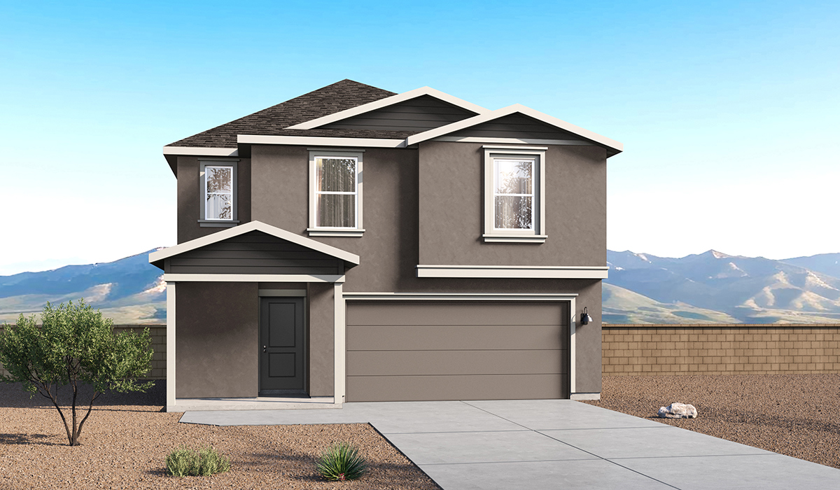 Introducing the Elm floor plan, a thoughtfully designed two-story home now available in the master planned community of Saguaro Bloom by D.R. Horton in Marana, Arizona. With 1,775 square feet of modern living space, the Elm is perfect for those seeking a cozy yet highly functional home that offers a smart separation between the private second-floor retreat and the main living areas below.  Step through the inviting front porch into a welcoming entryway that opens into the main first floor, designed to maximize every inch of space. The expansive great room flows into the dining area and kitchen, creating an ideal layout for entertaining and everyday living. The kitchen features stainless steel gas range, microwave, and dishwasher, and ample countertop and cabinetry storage. A conveniently located powder room completes the first floor. This home features a finished two-car garage accessible from the main floor.  Upstairs, the Elm offers four spacious bedrooms each with a generous closet. The primary suite provides a peaceful retreat with a walk-in closet and en-suite bathroom. The three additional bedrooms are situated just off the versatile loft area, ideal for an extra living space, game room, or home office. Everyday convenience is built in, with the laundry room and a full secondary bathroom also located on the second floor.  Step outside to a spacious backyard, where you can unwind and enjoy Marana’s beautiful weather year-round. Whether you’re sipping your morning coffee or hosting a weekend barbecue, this outdoor space serene surroundings of Saguaro Bloom.  Additionally, The Elm is equipped with D.R. Horton’s Home is Connected Smart Home package, which includes a smart thermostat, video doorbell, keyless entry, and Wi-Fi® enabled garage door opener.  Residents of Saguaro Bloom enjoy an array of community amenities, including a clubhouse, two pools with lap lanes and lagoon entry, a fitness center, a splash pad, and over 30 miles of walking trails. The community also features more than 20 pocket parks, playgrounds, and coming soon, a large community park with tennis, pickleball, soccer, baseball, and a dog park.  Located in the highly-rated Marana Unified School District, Saguaro Bloom is close to excellent schools, including Rattlesnake Ridge Elementary, Marana Middle School, and Marana High School.
