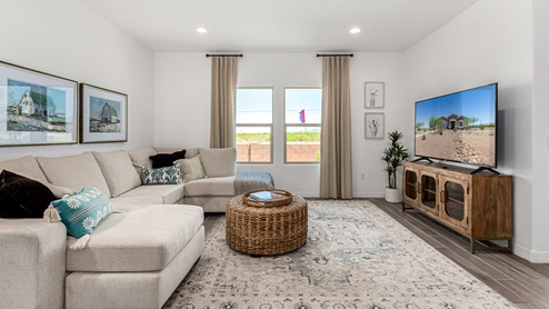 Welcome to Sahuarita Acres, where new homes by D.R. Horton offer the perfect blend of space, comfort, and modern convenience on expansive one-acre lots in the tranquil town of Sahuarita, Arizona. This unique community is designed for those who appreciate the luxury of space, with homes ranging from 1,900 to 2,600 square feet, each thoughtfully crafted with high-end finishes and features that cater to contemporary living. Sahuarita Acres provides a serene living experience with its spacious lots, perfect for creating your dream outdoor space. Whether you’re looking to park your RV, install a pool, or simply enjoy a large backyard, these one-acre homesites offer endless possibilities. The community also features walking trails that wind through the picturesque landscape, making it easy to enjoy the natural beauty of Sahuarita. Each home in Sahuarita Acres comes equipped with D.R. Horton’s Home is Connected® Smart Home package that includes a smart thermostat, video doorbell, keyless entry, a Wi-Fi-enabled garage door opener and more, ensuring that modern technology is at your fingertips. These new homes also new feature spray foam insulation for enhanced energy efficiency, RV parking with 30’ driveways, and three-car garages. Inside, you’ll find luxurious quartz countertops in the kitchens and bathrooms, 42” upper cabinets, dazzling wood-look tile flooring with thick 4 ¼ baseboards, and stainless steel appliances. These homes are also designed with energy efficiency in mind, meeting the stringent DOE Zero Energy Ready Home standards. This means your home is built to be so energy-efficient that a renewable energy system could offset most or all of the home's annual energy use, ensuring long-term savings and environmental benefits. Residents of Sahuarita Acres benefit from the peaceful, small-town charm of Sahuarita while still enjoying easy access to urban amenities. The community is just 30 minutes from downtown Tucson and only 15 miles from Davis-Monthan Air Force Base, making it an ideal location for those commuting to the city. Nearby, the Rancho Sahuarita shopping center offers a variety of dining and shopping options, including Fry’s, Dunkin’ Donuts, Starbucks, and more. Families will appreciate the excellent schools in the Sahuarita Unified School District, with Anza Trail Elementary, Anza Trail Middle School, and Walden Grove High School all located nearby. The community is also close to the popular Sahuarita Lake Park, which offers fishing, boating, and walking trails, providing ample opportunities for outdoor recreation. In addition to its scenic beauty and spacious homesites, Sahuarita Acres is close to several local attractions, including the Titan Missile Museum, Desert Diamond Casino, and the scenic Madera Canyon. Whether you’re looking to explore the outdoors or enjoy the quiet, laid-back vibe of Sahuarita, Sahuarita Acres offers a lifestyle that’s hard to match. Come home to Sahuarita Acres, where the perfect combination of space, luxury, and convenience awaits. Embrace the essence of Arizona living in this extraordinary community.