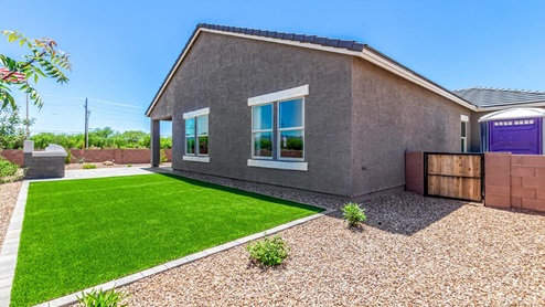 Welcome to Sahuarita Acres, where new homes by D.R. Horton offer the perfect blend of space, comfort, and modern convenience on expansive one-acre lots in the tranquil town of Sahuarita, Arizona. This unique community is designed for those who appreciate the luxury of space, with homes ranging from 1,900 to 2,600 square feet, each thoughtfully crafted with high-end finishes and features that cater to contemporary living. Sahuarita Acres provides a serene living experience with its spacious lots, perfect for creating your dream outdoor space. Whether you’re looking to park your RV, install a pool, or simply enjoy a large backyard, these one-acre homesites offer endless possibilities. The community also features walking trails that wind through the picturesque landscape, making it easy to enjoy the natural beauty of Sahuarita. Each home in Sahuarita Acres comes equipped with D.R. Horton’s Home is Connected® Smart Home package that includes a smart thermostat, video doorbell, keyless entry, a Wi-Fi-enabled garage door opener and more, ensuring that modern technology is at your fingertips. These new homes also new feature spray foam insulation for enhanced energy efficiency, RV parking with 30’ driveways, and three-car garages. Inside, you’ll find luxurious quartz countertops in the kitchens and bathrooms, 42” upper cabinets, dazzling wood-look tile flooring with thick 4 ¼ baseboards, and stainless steel appliances. These homes are also designed with energy efficiency in mind, meeting the stringent DOE Zero Energy Ready Home standards. This means your home is built to be so energy-efficient that a renewable energy system could offset most or all of the home's annual energy use, ensuring long-term savings and environmental benefits. Residents of Sahuarita Acres benefit from the peaceful, small-town charm of Sahuarita while still enjoying easy access to urban amenities. The community is just 30 minutes from downtown Tucson and only 15 miles from Davis-Monthan Air Force Base, making it an ideal location for those commuting to the city. Nearby, the Rancho Sahuarita shopping center offers a variety of dining and shopping options, including Fry’s, Dunkin’ Donuts, Starbucks, and more. Families will appreciate the excellent schools in the Sahuarita Unified School District, with Anza Trail Elementary, Anza Trail Middle School, and Walden Grove High School all located nearby. The community is also close to the popular Sahuarita Lake Park, which offers fishing, boating, and walking trails, providing ample opportunities for outdoor recreation. In addition to its scenic beauty and spacious homesites, Sahuarita Acres is close to several local attractions, including the Titan Missile Museum, Desert Diamond Casino, and the scenic Madera Canyon. Whether you’re looking to explore the outdoors or enjoy the quiet, laid-back vibe of Sahuarita, Sahuarita Acres offers a lifestyle that’s hard to match. Come home to Sahuarita Acres, where the perfect combination of space, luxury, and convenience awaits. Embrace the essence of Arizona living in this extraordinary community.