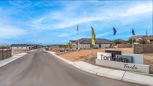 Welcome to Tortolita Trails, where new homes by D.R. Horton blend luxury and nature in the prestigious Dove Mountain area of Marana, Arizona. This exclusive community offers a serene living experience with only 82 homesites spread across 30 spacious acres, ensuring a low-density environment that provides ample privacy and tranquility. Surrounded by breathtaking 360-degree views of the Tortolita and Catalina Mountains, Tortolita Trails is a nature lover’s dream, with easy access to numerous trailheads, parks, and outdoor activities. Tortolita Trails features six charming single-story floor plans, ranging from 1,400 to 1,900 square feet, each crafted with high-quality finishes and modern amenities. Homes in this community feature spacious lots, beautiful Spanish lace stucco exteriors, tile roofs, and exquisitely landscaped front yards with auto drip irrigation. Inside, you’ll find luxurious quartz countertops in the kitchens and bathrooms, tile shower walls, 42” shaker-style cabinets, and stunning wood-look tile flooring throughout the main living areas. Each home is designed for comfort and convenience, with 9-foot ceilings, recessed lighting, and a Home is Connected® Smart Home package that includes a smart thermostat, video doorbell, keyless entry, a Wi-Fi-enabled garage door opener and more. These homes are not only stylish but also energy-efficient, meeting the stringent DOE Zero Energy Ready Home standards. Equipped with tankless water heaters, energy-efficient LED lighting, and advanced spray foam insulation, these homes are designed to reduce your environmental footprint while providing long-term savings on energy costs. Additionally, each home includes a single basin stainless steel kitchen sink with a water filtration system and a soft water loop for enhanced water quality. Living in Tortolita Trails means being part of a community that values both elegance and connection to nature. The community offers a range of amenities, including a park, playground, walking paths, ramadas, and grassy areas with picnic benches, perfect for family gatherings and outdoor activities. The prestigious Golf Club at Dove Mountain and the 5-star Ritz Carlton Resort are just minutes away, offering world-class golfing, dining, and spa experiences. Families will appreciate the top-rated Marana Unified School District, with the highly-rated Dove Mountain CSTEM K-8 School within walking distance. The community’s location also provides easy access to shopping, dining, and entertainment, with the nearby Houghton Town Center and Tangerine Sky Community Park offering everything you need just a short drive away. For outdoor enthusiasts, Tortolita Trails is surrounded by natural beauty and endless recreational opportunities. Explore the 29 miles of trails at Tortolita Mountain Park, or visit the nearby Tortolita Preserve, a 2,400-acre expanse of untouched desert perfect for hiking, biking, and wildlife viewing. The community’s proximity to Saguaro National Park and the Camino Loma Alta Bike Trail further enhances its appeal to those who love the outdoors. Come home to Tortolita Trails, where the fusion of elegant living and natural splendor creates an unparalleled lifestyle. Embrace the essence of Arizona living at its finest in this extraordinary community.