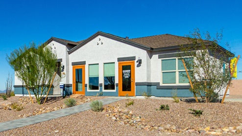 Welcome to Sycamore Vista, a serene new home community by D.R. Horton, nestled in the picturesque foothills of the Santa Rita Mountains. This new phase of Sycamore Vista offers seven thoughtfully designed, single-story floor plans, perfectly paired with breathtaking mountain views and stunning sunsets. Located in the highly sought-after Vail School District, Sycamore Vista is just around the corner from Corona Foothills Middle School, Sycamore Elementary School, and Copper Ridge Elementary School, making it an ideal choice for families. Each new home at Sycamore Vista is crafted with spacious living in mind, featuring large backyards, 3-car garage options, and wide spaces between neighbors, ensuring privacy and tranquility. The homes come with beautifully landscaped front yards equipped with auto drip irrigation systems and soft water loops, adding both convenience and beauty to your outdoor spaces. Enjoy easy access to your outdoor living area through the 6x8 ft backdoor sliders that lead to the back patio, perfect for entertaining or simply relaxing. Additionally, many homes offer double gate options to the backyard, providing extra convenience for accessing and utilizing your expansive yard. Inside, you'll find luxury finishes, including staggered wood-look ceramic tile flooring throughout most areas, granite countertops in the kitchens and bathrooms, and Shaker-style cabinets. The open, single basin stainless steel kitchen sinks, paired with water filtration systems, enhance the functionality and style of your kitchen. Energy efficiency is at the forefront of Sycamore Vista’s new homes. Each home is a DOE Zero Energy Ready Home, featuring spray foam insulation, tankless water heaters, and LED lighting throughout, ensuring lower energy costs and a smaller carbon footprint. The Home is Connected® Smart Home package includes a smart thermostat, video doorbell, keyless entry, and a wifi-enabled garage door opener and more, offering modern conveniences that simplify daily life. With its higher elevation, the community enjoys cooler summer temperatures and less light pollution, making it a perfect spot for stargazing. Outdoor enthusiasts will appreciate the proximity to local, state, and national parks, including Coronado National Forest, Colossal Cave Mountain Park, and Kartchner Caverns State Park, offering endless opportunities for hiking, biking, and camping. Sycamore Vista is ideally located for those who value both tranquility and convenience. This community is a peaceful retreat from the hustle and bustle of city life, yet still provides easy access to shopping, dining, and major employers like the Target Distribution Center and the Amazon Fulfillment Center. Sycamore Vista is just minutes away from major highways, providing easy access to Tucson’s vibrant city life while allowing you to return home to a peaceful, rural setting. Experience the best of Arizona living at Sycamore Vista, where quality craftsmanship, modern amenities, and the beauty of nature come together to create the perfect place to call home.