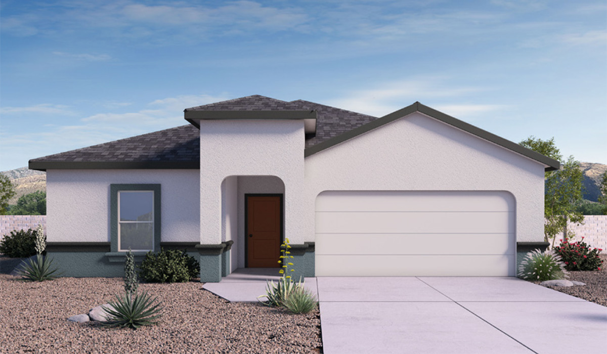 Elevation option B of the Cali, located within the peaceful Sycamore Vista community in the serene foothills of the Santa Rita Mountains, Arizona. This thoughtfully laid-out, single-story home offers 1,823 square feet of versatile living space designed to meet the needs of modern families.  Step into the inviting entryway, where you're welcomed by a spacious great room that serves as the heart of the home. The open-concept design connects the great room to the dining area and kitchen, creating a harmonious flow that's perfect for both entertaining and daily living. The kitchen is a true culinary haven, featuring a large island, granite countertops, and ample storage space with a walk-in pantry.  The Cali's four bedrooms are designed with relaxation in mind. The primary suite, tucked away from the other bedrooms, offers a private oasis complete with a walk-in closet and a well-appointed bathroom featuring dual vanities. The additional three bedrooms share a well-equipped bathroom and are situated to provide comfort and privacy for family members or guests.  Adding to the home's appeal are the premium standard features that come included in every Cali at Sycamore Vista. Enjoy the elegance of staggered wood-look ceramic tile flooring throughout the main living areas, complemented by Shaker-style cabinetry in the kitchen and bathrooms. The kitchen is further enhanced by an open single basin stainless steel sink paired with a water filtration system, making both cooking and cleanup a breeze. The energy-efficient design includes spray foam insulation, a tankless water heater, and LED lighting throughout, all contributing to lower utility costs and a more sustainable lifestyle.  Outdoor living is a breeze with the covered patio, easily accessible from the dining room, providing the perfect spot for morning coffee or evening gatherings. The three-car garage offers plenty of space for vehicles and storage, ensuring that everything you need is within easy reach.  Sycamore Vista's location offers a unique blend of tranquility and convenience, making The Cali an ideal choice for those seeking a peaceful retreat with easy access to modern amenities. Whether you're relaxing indoors or enjoying the outdoor beauty of Arizona, The Cali is a home that combines style, comfort, and functionality in every detail.