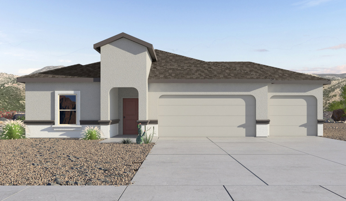 The Lakeway, situated within the beautiful Sycamore Vista community in Vail, Arizona, offers a perfect blend of functionality and comfort, ideal for both growing families and those who appreciate spacious living. With its 2,034 square feet of living space, this single-story new home features five bedrooms and three bathrooms, all meticulously designed to maximize space and convenience.  Entering The Lakeway, you’ll immediately notice the bright and airy atmosphere that flows through the open-concept floor plan. The heart of the home is the great room, seamlessly connected to the kitchen and dining area. The kitchen is equipped with quartz countertops, Shaker-style cabinetry, and a large island that serves as a focal point for both meal preparation and casual gatherings.  The primary bedroom is a true retreat, offering a spacious walk-in closet and an en-suite bathroom. The additional bedrooms are thoughtfully spaced to provide ample privacy for family members or guests, and the two secondary bathrooms are finished with modern fixtures and plenty of storage. This home offers a 2-3 car garage option for substantial space of vehicles and storage, accommodating the practical needs of busy households.  Standard features in The Lakeway at Sycamore Vista include energy-efficient elements like a tankless water heater, spray foam insulation, and LED lighting throughout. The home also comes with a Home is Connected® Smart Home package, which includes a smart thermostat, video doorbell, keyless entry, and more, ensuring modern conveniences are at your fingertips. The front yard is beautifully landscaped and includes an auto drip irrigation system, enhancing the curb appeal of this stunning home.  Nestled within Sycamore Vista, The Lakeway combines the tranquility of a rural setting with proximity to excellent schools, shopping, dining, and outdoor recreation, making it an exceptional place to call home.