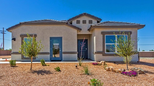 Welcome to Casas del Cerrito, an exclusive new home community by D.R. Horton, perfectly situated on Tucson’s highly sought-after east side. Designed for those who crave a blend of modern convenience, natural beauty, and top-notch education, this community offers the ideal setting for your next chapter. Nestled against the backdrop of breathtaking mountain views, Casas del Cerrito provides easy access to everything that makes Tucson a desirable place to live. Whether you’re heading to work or exploring the great outdoors, you’re never far from what you need. Enjoy quick access to major employers like Davis-Monthan Air Force Base, Raytheon, and Pima Community College East Campus, ensuring your commute is a breeze. Families will appreciate the proximity to exceptional schools, including the esteemed Leman Academy of Excellence and Legacy Traditional School, both located within a mile of the community. With these top-tier schools just around the corner, you can rest assured your children will receive an exceptional education. Outdoor enthusiasts will love being just minutes from Saguaro National Park East, where you can explore miles of hiking and biking trails, admire the majestic saguaro cacti, and take in the stunning desert landscapes. Casas del Cerrito is also close to Lincoln Park, Agua Caliente Regional Park, Mount Lemmon, Reddington Pass, Tanque Verde Falls, multiple Dog Parks, and so much more! Casas del Cerrito is more than just a place to live—it’s a place to thrive. Our homes range from 3 to 5 bedrooms and feature modern, energy-efficient designs that meet the DOE Zero Energy Ready Home standards. Each home is equipped with our signature Home Is Connected Smart Home Package, giving you control and peace of mind. Standard features include elegant granite countertops in kitchens and bathrooms, 18”x18” tile flooring throughout all areas except bedrooms, and spacious walk-in closets in the primary suites. The homes also offer larger lots, pool-ready and perfect for your backyard dreams. The Spanish lace stucco exteriors, tile roofs, and professionally landscaped front yards with auto-drip irrigation add to the curb appeal. For those who enjoy recreational activities, Casas del Cerrito is surrounded by a plethora of options. Tee off at Fred Enke Golf Course, ride the trails at nearby mountain bike parks, or enjoy a day at one of the many stables like Raven Ranch and Sonoran Stables. When it’s time to relax, visit nearby attractions like Trail Dust Town, Park Place Mall, or catch a movie at Galaxy Theatres. Casas del Cerrito offers a unique blend of urban convenience and natural serenity, making it the perfect place to call home. Join this vibrant community and start living the lifestyle you’ve always dreamed of.