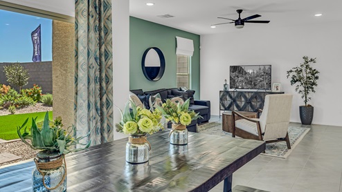 Discover Blackhawk, a vibrant new home community by D.R. Horton in Tucson, Arizona, offering the perfect blend of convenience, quality, and the joys of Arizona living. Located just minutes from I-10, Blackhawk provides easy access to downtown Tucson, the University of Arizona, and major employers like Davis-Monthan Air Force Base, Raytheon, and Tucson International Airport. This prime location ensures that shopping, dining, and entertainment are never far away, making it an ideal choice for families, professionals, and retirees alike. Blackhawk features a range of thoughtfully designed homes, with options ranging from 3 to 5 bedrooms and 1,300 to 2,500 square feet. These homes are crafted for comfort, style, and energy efficiency, featuring granite countertops in the kitchen and bathrooms, tile flooring throughout the main areas, spacious walk-in closets, dual vanities in the master bathroom, and expansive lots for outdoor living. Each home is built with a Spanish lace stucco exterior and comes with a landscaped front yard, complete with an auto drip irrigation system. Additionally, these homes are equipped with D.R. Horton’s Home is Connected Smart Home package, which includes a smart thermostat, video doorbell, keyless entry, Deako Smart Switches, a Wi-Fi-enabled garage door opener and more! Living in Blackhawk means enjoying the benefits of a Zero Energy Ready Home, built to meet rigorous energy efficiency and performance standards. These high-performance homes are designed to save you money on energy costs while reducing your environmental footprint. The community itself offers a variety of amenities, including playgrounds with jungle gyms, parks, ramadas, and walking and biking trails that encourage a healthy, active lifestyle. The Sunnyside School District serves Blackhawk, with top-rated schools like Craycroft Elementary, Billy Lane Middle School, and Desert View High School nearby. Families will appreciate the safe, welcoming environment of the community, as well as the abundance of nearby parks and recreational opportunities. Outdoor enthusiasts will love the proximity to Saguaro National Park, Cienega Creek Natural Preserve, and Del Lago Golf Club, offering endless opportunities for hiking, cycling, and exploring the stunning Arizona landscape. Blackhawk is situated in a rapidly growing area of Tucson, providing affordable housing in a community that is as vibrant as it is welcoming. With ongoing development projects and a strong sense of community, Blackhawk promises a bright future for all its residents. Experience the best of Arizona living at Blackhawk, where quality, convenience, and community come together beautifully.