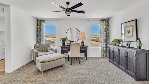 Discover Blackhawk, a vibrant new home community by D.R. Horton in Tucson, Arizona, offering the perfect blend of convenience, quality, and the joys of Arizona living. Located just minutes from I-10, Blackhawk provides easy access to downtown Tucson, the University of Arizona, and major employers like Davis-Monthan Air Force Base, Raytheon, and Tucson International Airport. This prime location ensures that shopping, dining, and entertainment are never far away, making it an ideal choice for families, professionals, and retirees alike. Blackhawk features a range of thoughtfully designed homes, with options ranging from 3 to 5 bedrooms and 1,300 to 2,500 square feet. These homes are crafted for comfort, style, and energy efficiency, featuring granite countertops in the kitchen and bathrooms, tile flooring throughout the main areas, spacious walk-in closets, dual vanities in the master bathroom, and expansive lots for outdoor living. Each home is built with a Spanish lace stucco exterior and comes with a landscaped front yard, complete with an auto drip irrigation system. Additionally, these homes are equipped with D.R. Horton’s Home is Connected Smart Home package, which includes a smart thermostat, video doorbell, keyless entry, Deako Smart Switches, a Wi-Fi-enabled garage door opener and more! Living in Blackhawk means enjoying the benefits of a Zero Energy Ready Home, built to meet rigorous energy efficiency and performance standards. These high-performance homes are designed to save you money on energy costs while reducing your environmental footprint. The community itself offers a variety of amenities, including playgrounds with jungle gyms, parks, ramadas, and walking and biking trails that encourage a healthy, active lifestyle. The Sunnyside School District serves Blackhawk, with top-rated schools like Craycroft Elementary, Billy Lane Middle School, and Desert View High School nearby. Families will appreciate the safe, welcoming environment of the community, as well as the abundance of nearby parks and recreational opportunities. Outdoor enthusiasts will love the proximity to Saguaro National Park, Cienega Creek Natural Preserve, and Del Lago Golf Club, offering endless opportunities for hiking, cycling, and exploring the stunning Arizona landscape. Blackhawk is situated in a rapidly growing area of Tucson, providing affordable housing in a community that is as vibrant as it is welcoming. With ongoing development projects and a strong sense of community, Blackhawk promises a bright future for all its residents. Experience the best of Arizona living at Blackhawk, where quality, convenience, and community come together beautifully.