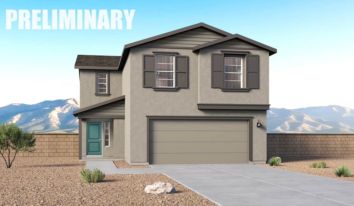 Discover the Gila, a brand new versatile two-story floor plan offering 2,057 sq. ft. of comfortable, modern living space now available at Blackhawk by D.R. Horton in Tucson, Arizona.   Thoughtfully crafted for households of all sizes, the Gila features four bedrooms, a spacious loft, and three full bathrooms, ensuring every family member has their own space to unwind and recharge. The main floor creates an inviting flow, with a generous great room that connects seamlessly to the dining area and kitchen.  A standout highlight of this home is the guest-style suite on the main floor, offering convenient access to a full bathroom. Perfect for visitors, multi-generational living, or private home office, this main-level bedroom offers exceptional flexibility.  Upstairs, The Gila continues to impress with thoughtful design and family-friendly layout. The well-appointed primary bedroom includes a private en-suite bathroom and large walk-in closet. Bedrooms 2 and 3, along with the loft, share a full bathroom conveniently located for easy access. An additional standout feature is Bedroom 2, which includes a large walk-in closet, a perfect setup for teens, young adults, or anyone who appreciates extra storage and personal space. The second floor also features a large laundry room, conveniently located near the bedrooms.  The Gila is designed with energy efficiency in mind and features tankless water heaters, energy-efficient LED lighting, and high-performance insulation, helping to lower utility costs. Additionally, this home is equipped with D.R. Horton’s Home is Connected Smart Home package, which includes a smart thermostat, video doorbell, keyless entry, and Wi-Fi® enabled garage door opener!  Step outside to a spacious backyard, where you can unwind and enjoy Tucson’s beautiful weather year-round. Whether you’re sipping your morning coffee or hosting a weekend barbecue, this outdoor space serene surroundings of Blackhawk.  Living in Blackhawk offers a variety of amenities, including playgrounds with jungle gyms, parks, ramadas, and walking and biking trails that encourage a healthy and active lifestyles.
