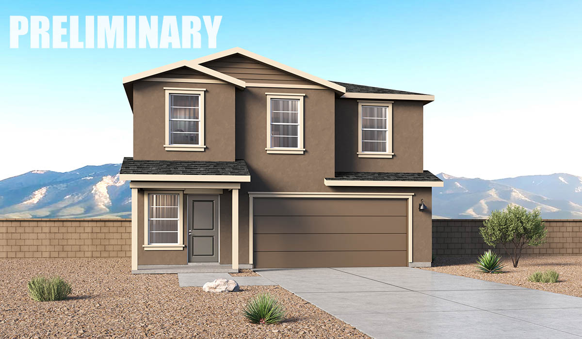 Introducing The Kleindale, a brand new stunning two-story home within the master-planned community of Blackhawk by D.R. Horton in Tucson, Arizona.  This spacious and beautifully designed two-story home offers 2,384 sq. ft., five bedrooms, three full bathrooms, and versatile 2-3 tandem car garage. This impressive layout is ideal for large households, multigenerational living, or anyone who simply wants room to grow, gather, and live comfortably.  A welcoming front porch leads you into the entryway, which flows into the expansive open-concept great room, dining area, and kitchen. The kitchen features stainless steel gas range, microwave, and dishwasher, and plenty of storage space. With thoughtful design and abundant natural light, the main floor truly feels like the heart of the home.  One of the standout features of The Kleindale is the fifth bedroom located on the main floor with convenient access to a full bathroom, making it perfect for a guest suite or private home office.  A spacious and private second floor continues the living space with a generous loft leading to the primary bedroom, complete with an en-suite bathroom and large walk-in closet. Three additional bedrooms are also located on the second floor each offering plenty of space for family, guests, or work-from-home needs. The upstairs also includes a full bathroom and laundry room.  Our homes at Blackhawk are designed with the future in mind. Each home features a light lace stucco exterior, landscaped front yards with auto drip irrigation, and large backyards that are fully fenced and ready for your personal touch. Inside, the Home is Connected® Smart Home package brings modern convenience to your fingertips with a smart thermostat, video doorbell, keyless entry, and a Wi-Fi® enabled garage door opener.  Step outside to a spacious backyard, where you can unwind and enjoy Tucson’s beautiful weather year-round. Whether you’re sipping your morning coffee or hosting a weekend barbecue, this outdoor space serene surroundings of Blackhawk.   With its expansive living spaces, flexible bedroom arrangements, and thoughtful deign throughout, The Kleindale offers the ultimate combination of comfort, convenience, and room to thrive. Living in Blackhawk offers a variety of amenities, including playgrounds with jungle gyms, parks, ramadas, and walking and biking trails that encourage a healthy and active lifestyles.