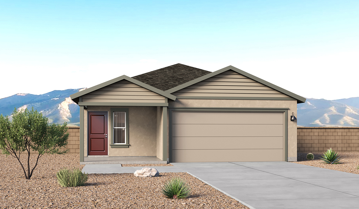 Welcome to The Caroline, a new floor plan available at Blackhawk by D.R. Horton in Tucson, Arizona. This single-story new home is 1,536 square feet and is thoughtfully planned out throughout the living spaces. The Caroline offers three bedrooms and two bathrooms, making it ideal for families who value both space and convenience.  As you enter through the inviting covered porch, you’re greeted by a bright and airy entryway that flows into the heart of the home. The expansive great room, dining area, and kitchen are thoughtfully connected, creating an ideal space for entertaining or enjoying time with family.  The Caroline’s layout includes a generously sized primary bedroom, carefully positioned for privacy at the rear of the home. This spacious room features a large walk-in closet and an en-suite bathroom. The additional two bedrooms are well-sized and located in separate areas of the home with easy access to the main full bathroom.  The Caroline is designed with energy efficiency in mind and features a tankless water heater, energy-efficient LED lighting, and high-performance insulation, helping to lower utility costs. Additionally, this home is equipped with D.R. Horton’s Home is Connected Smart Home package, which includes a smart thermostat, video doorbell, keyless entry, and Wi-Fi® enabled garage door opener!  Step outside to a spacious backyard, where you can unwind and enjoy Tucson’s beautiful weather year-round. Whether you’re sipping your morning coffee or hosting a weekend barbecue, this outdoor space serene surroundings of Blackhawk.  Living in Blackhawk offers a variety of amenities, including playgrounds with jungle gyms, parks, ramadas, and walking and biking trails that encourage a healthy and active lifestyles.