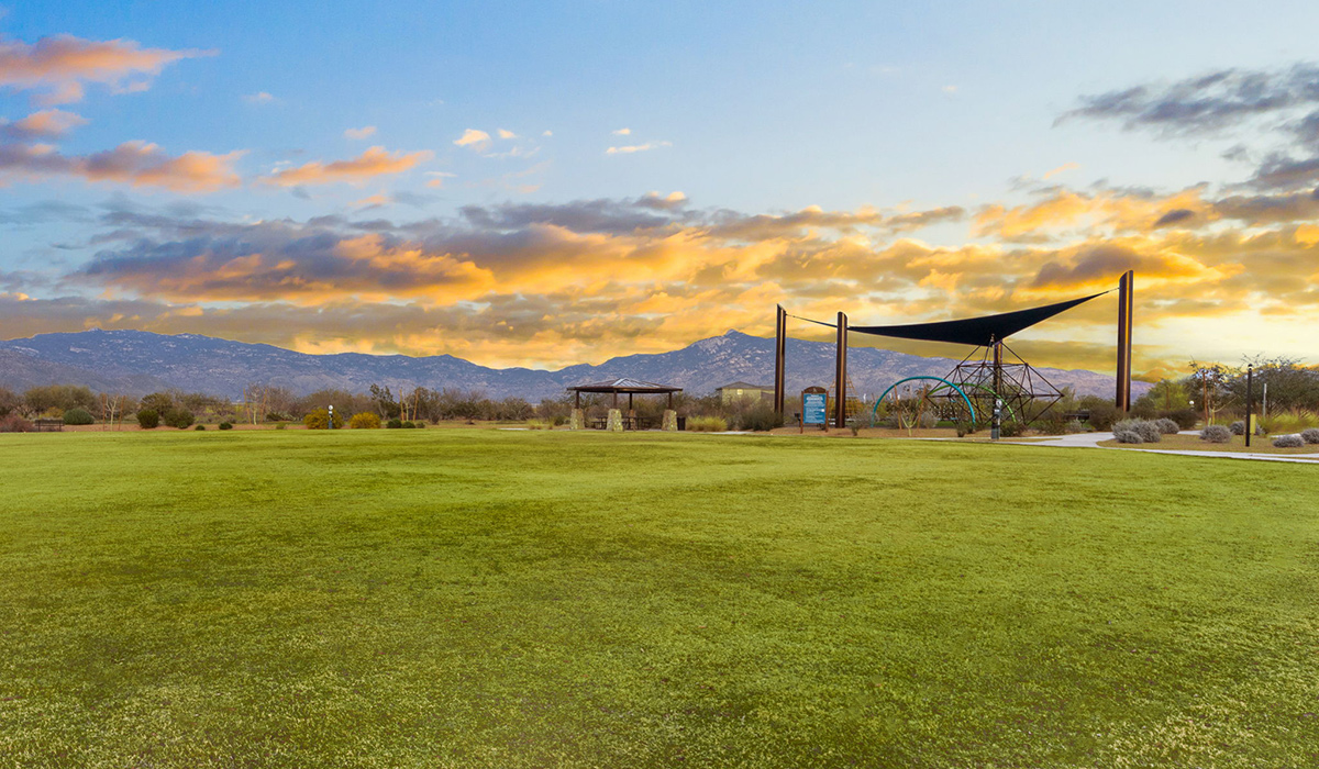 The Parker floor plan is one of the expansive new homes featured at The Oasis at Rocking K in Vail, Arizona. This vibrant community is nestled against the backdrop of the Rincon Mountains. The Parker stands out as a spacious single-story new home, offering 1,914 square feet of living space, making it the largest single-story floorplan available in this community.  The Parker is a reflection of elegance that defines The Oasis at Rocking K. The beautifully landscaped front yard, complete with an irrigation system, enhances the curb appeal, with a covered front porch.  Step into a well-planned layout that effortlessly balances functionality. The Parker features five bedrooms, including a private primary suite with a walk-in closet and en-suite bathroom. The additional bedrooms are thoughtfully situated to provide privacy and comfort, with easy access to two full bathrooms.  The heart of The Parker is the kitchen, which seamlessly connects to the dining room and great room. The kitchen is equipped with high-end finishes, including quartz countertops, shaker-style cabinets, and stainless-steel appliances. A generous pantry and plenty of cabinet space ensure that storage is never an issue.  The Parker includes a covered back patio, perfect for enjoying the tranquility of the surrounding landscape. Inside, the home features durable wood-look tile flooring in the main living areas, adding warmth and elegance to the space.  The Parker comes equipped with the Home is Connected® Smart Home package. This includes a smart thermostat, video doorbell, keyless entry, and more. Additionally, the home meets DOE Zero Energy Ready Home standards, with features like spray foam insulation and tankless water heaters, ensuring long-term savings and a reduced environmental footprint.  Living in The Oasis at Rocking K means enjoying a community rich in amenities. Whether you’re seeking a peaceful retreat or an active lifestyle, The Parker at The Oasis at Rocking K offers the perfect home base.