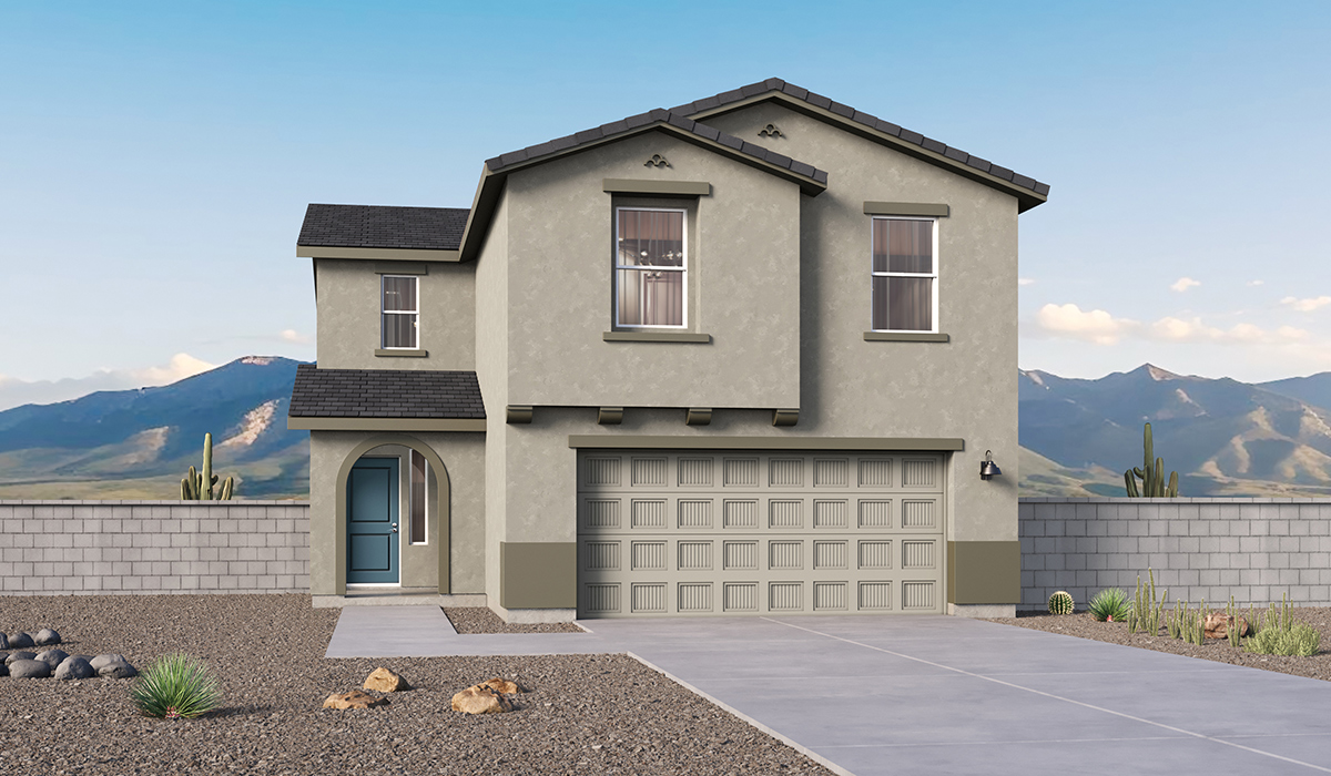 Discover the Gila, a brand new versatile two-story floor plan offering 2,057 sq. ft. of comfortable, modern living space now available at The Oasis at Rocking K by D.R. Horton in Vail, Arizona.  Thoughtfully crafted for households of all sizes, the Gila features four bedrooms, a spacious loft, and three full bathrooms, ensuring every family member has their own space to unwind and recharge. The main floor creates an inviting flow, with a generous great room that connects seamlessly to the dining area and kitchen.  A standout highlight of this home is the guest-style suite on the main floor, offering convenient access to a full bathroom. Perfect for visitors, multi-generational living, or private home office, this main-level bedroom offers exceptional flexibility.  Upstairs, The Gila continues to impress with thoughtful design and family-friendly layout. The well-appointed primary bedroom includes a private en-suite bathroom and large walk-in closet. Bedrooms 2 and 3, along with the loft, share a full bathroom conveniently located for easy access. An additional standout feature is Bedroom 2, which includes a large walk-in closet, a perfect setup for teens, young adults, or anyone who appreciates extra storage and personal space. The second floor also features a large laundry room, conveniently located near the bedrooms.  The Gila is designed with energy efficiency in mind and features tankless water heaters, energy-efficient LED lighting, and high-performance insulation, helping to lower utility costs. Additionally, this home is equipped with D.R. Horton’s Home is Connected Smart Home package, which includes a smart thermostat, video doorbell, keyless entry, and Wi-Fi® enabled garage door opener.  Step outside to a spacious backyard, where you can unwind and enjoy Vail’s beautiful weather year-round. Whether you’re sipping your morning coffee or hosting a weekend barbecue, this outdoor space serene surroundings of Rocking K.  Living in Rocking K offers a variety of amenities, including playgrounds with jungle gyms, parks, ramadas, and walking and biking trails that encourage a healthy, active lifestyle. Designed with energy efficiency in mind, The Gila at The Oasis at Rocking K is an Energy Ready Home, helping to lower utility costs, offering you long-term savings, and a sustainable living environment.