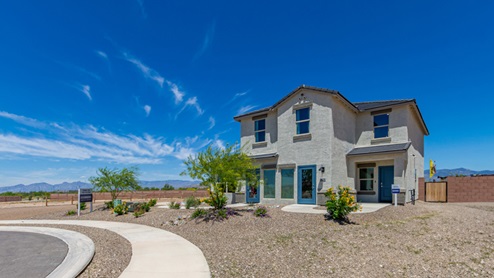 Discover the new homes at Hanson Ridge, a peaceful D.R. Horton community located in the scenic town of Vail, Arizona. Tucked away from the hustle and bustle of city life, Hanson Ridge offers a serene lifestyle with incredible desert landscapes and mountain views, while still providing easy access to I-10, making commutes to Tucson and surrounding areas convenient. Whether you’re seeking tranquility or proximity to modern conveniences, Hanson Ridge delivers the best of both worlds. This thoughtfully planned community features a variety of spacious one- and two-story homes, ranging from 1,300 to 2,500 square feet, designed to accommodate diverse lifestyles. Each home at Hanson Ridge is equipped with high-quality features, including granite countertops in the kitchens and bathrooms, 42" shaker-style cabinets, and beautiful 18"x18" tile flooring. The homes also feature covered front porches and back patios, providing the perfect spaces to enjoy Arizona’s beautiful weather. The community is designed with spacious lots, and generous pool-ready backyards, giving you the flexibility to customize your own outdoor oasis. Hanson Ridge is built with energy efficiency in mind, meeting the DOE Zero Energy Ready Home standards. These high-performance homes are so energy-efficient that a renewable energy system could offset most or all of the home's annual energy use. With advanced features such as a tankless water heater, energy-efficient LED lighting, a smart thermostat and more, these homes offer both comfort and sustainability. Additionally, the Home is Connected® Smart Home package built into every home includes a video doorbell, keyless entry, Deako smart switches a Wi-Fi-enabled garage door opener and more, ensuring that modern convenience is at your fingertips whether you're at home or away. Residents of Hanson Ridge enjoy a strong sense of community, with parks, walking paths, and playgrounds sprinkled throughout the neighborhood, fostering connections among families and neighbors. The Vail Unified School District, renowned for its exceptional educational standards, serves this community, with Acacia Elementary School, Old Vail Middle School, and Cienega High School all located nearby. The location of Hanson Ridge provides residents with easy access to a variety of outdoor and recreational activities. Explore the nearby Rincon Mountains, hike through Saguaro National Park, or visit Colossal Cave Mountain Park and Cienega Creek Natural Preserve. For those who enjoy golfing, Del Lago Golf Course is just minutes away. The community’s proximity to major employers such as Raytheon, UA Tech Park, Davis-Monthan Air Force Base, and the Target Distribution Center makes it an ideal choice for working professionals. In addition to its natural beauty and recreational offerings, Hanson Ridge is just a short drive from the town center, where you’ll find shopping, dining, and entertainment options. Visit the Pima County Fairgrounds, enjoy a movie at Galaxy Theatres, or explore the historic Cienega Bridge landmark. For a weekend getaway, Sonoita’s Wine Country is just 30 minutes away, offering cooler climates, picturesque vineyards, and outdoor adventures. Hanson Ridge offers a unique blend of peaceful, rural living with the convenience of nearby urban amenities. Experience the charm and comfort of Hanson Ridge, where your new home awaits.