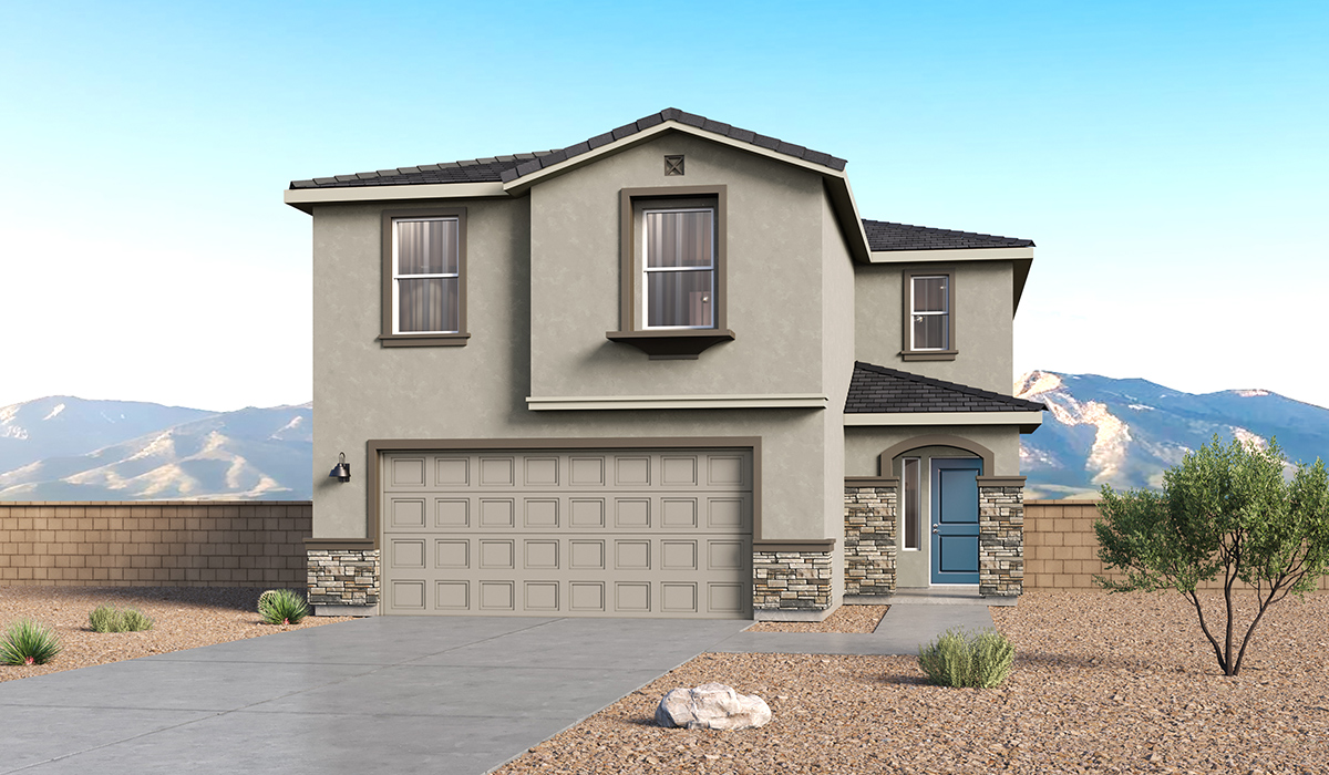 Discover the Gila at Hanson Ridge in Vail, AZ. A versatile two-story floor plan offering 2,057 sq. ft. of comfortable and modern living space.  Thoughtfully crafted for households of all sizes, the Gila features four bedrooms, a spacious loft, and three full bathrooms, ensuring every family member has their own space to unwind and recharge.  A standout highlight of this home is the guest-style suite on the main floor, offering convenient access to a full bathroom. Perfect for visitors, multi-generational living, or private home office, this main-level bedroom offers exceptional flexibility.  The main floor creates an inviting flow, with a generous great room that connects seamlessly to the dining area and kitchen. The kitchen features Shaker-style cabinetry and ample storage space. Upstairs, the Gila continues to impress with thoughtful design and family-friendly layout. The well-appointed primary bedroom includes a private en-suite bathroom and large walk-in closet. Bedrooms 2 and 3, along with the loft, share a full bathroom conveniently located for easy access. An additional standout feature is Bedroom 2, which includes a large walk-in closet, a perfect setup for teens, young adults, or anyone who appreciates extra storage and personal space. The second floor also features a large laundry room, conveniently located near the bedrooms.  With three full bathrooms, smartly arranged bedrooms, and spaces crafted for comfort and flexibility, the Gila is designed to meet the needs of today’s busy and evolving lifestyles.  The Gila is designed with energy efficiency in mind and features a tankless water heater, energy-efficient LED lighting, and high-performance insulation, helping to lower utility costs. Additionally, this home is equipped with D.R. Horton’s Home is Connected Smart Home package, which includes a smart thermostat, video doorbell, keyless entry, and Wi-Fi® enabled garage door opener.  Step outside to a spacious backyard, where you can unwind and enjoy Vail’s beautiful weather year-round. Living at Hanson Ridge means more than just having a beautiful home. The community offers a peaceful lifestyle with incredible desert landscapes, mountain views, and easy access to I-10 for convenient commutes to Tucson and surrounding areas.  *Images shown are for reference only. They depict The Gila model home and may not represent the actual home.