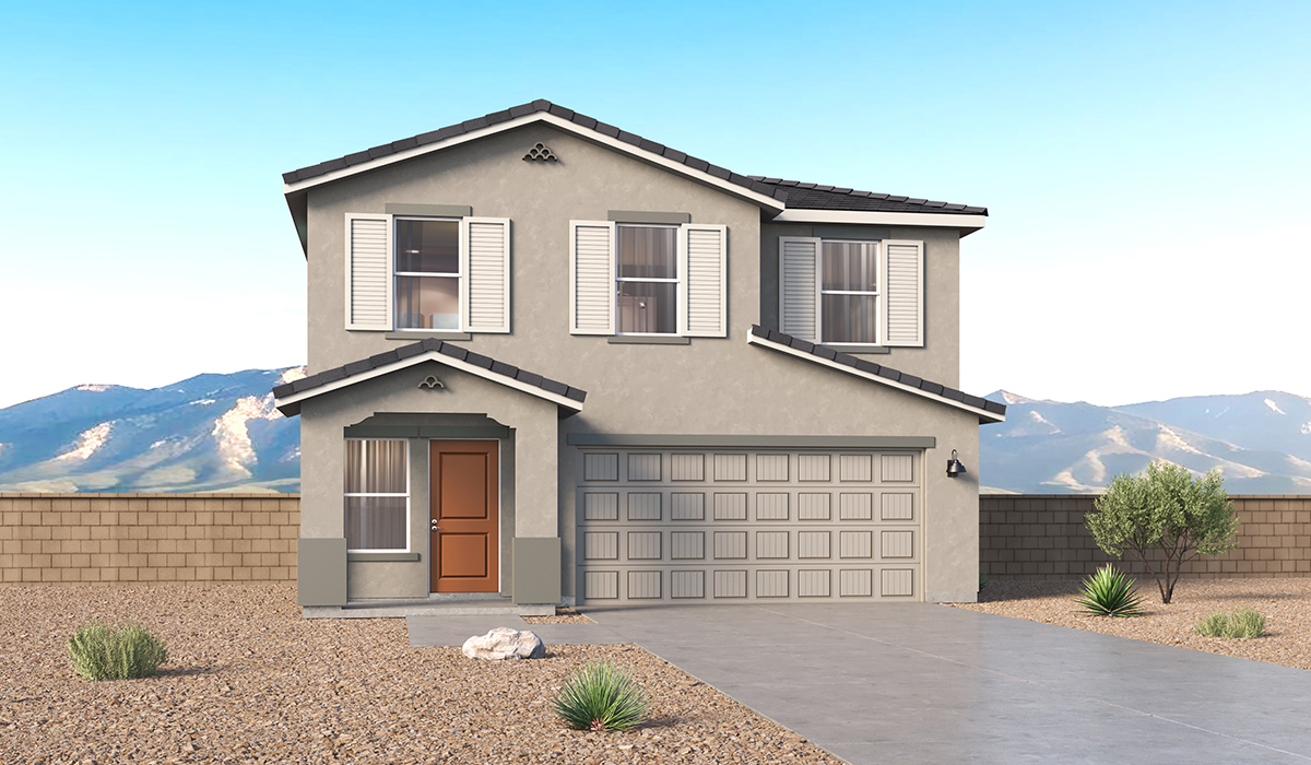 Introducing The Kleindale at Hanson Ridge, a stunning two-story home offering 2,406 sq. ft of well-appointed living space.  The Kleindale features five bedrooms, three full bathrooms, and versatile 2-3 tandem car garage. This impressive layout is ideal for large households, multigenerational living, or anyone who simply wants room to grow, gather, and live comfortably.  As you enter the welcoming front porch into the entryway of the home that seamlessly extends into the expansive open-concept great room, dining area, and kitchen. The kitchen features Shaker-style cabinetry and plenty of storage space. With thoughtful design and abundant natural light, the main floor truly feels like the heart of the home.  One of the standout features of The Kleindale is the fifth bedroom located on the main floor, offering excellent flexibility. With convenient access to a full bathroom, it’s perfect as a guest-style suite, a comfortable space for extended family, or private home office.  A spacious and private second floor continues the living space with a generous loft leading to the primary bedroom, complete with an en-suite bathroom and large walk-in closet. Three additional bedrooms are also located on the second floor each offering plenty of space for family, guests, or work-from-home needs. The upstairs also includes a full bathroom and laundry room.  The Kleindale is designed with energy efficiency in mind and features a tankless water heater, energy-efficient LED lighting, and high-performance insulation, helping to lower utility costs. Additionally, this home is equipped with D.R. Horton’s Home is Connected Smart Home package, which includes a smart thermostat, video doorbell, keyless entry, and Wi-Fi® enabled garage door opener.  Step outside to a spacious backyard, where you can unwind and enjoy Vails’s beautiful weather year-round. Living at Hanson Ridge means more than just having a beautiful home. The community offers a peaceful lifestyle with incredible desert landscapes, mountain views, and easy access to I-10 for convenient commutes to Tucson and surrounding areas.  With its expansive living spaces, flexible bedroom arrangements, and thoughtful deign throughout, The Kleindale offers the ultimate combination of comfort, convenience, and room to thrive.  *Images shown are for reference only. They depict The Kleindale spec home and may not represent the actual home.