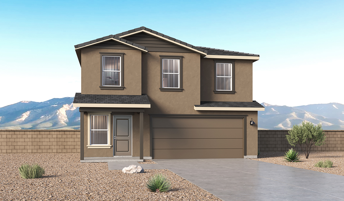 Introducing The Kleindale at Hanson Ridge, a stunning two-story home offering 2,406 sq. ft of well-appointed living space.  The Kleindale features five bedrooms, three full bathrooms, and versatile 2-3 tandem car garage. This impressive layout is ideal for large households, multigenerational living, or anyone who simply wants room to grow, gather, and live comfortably.  As you enter the welcoming front porch into the entryway of the home that seamlessly extends into the expansive open-concept great room, dining area, and kitchen. The kitchen features Shaker-style cabinetry and plenty of storage space. With thoughtful design and abundant natural light, the main floor truly feels like the heart of the home.  One of the standout features of The Kleindale is the fifth bedroom located on the main floor, offering excellent flexibility. With convenient access to a full bathroom, it’s perfect as a guest-style suite, a comfortable space for extended family, or private home office.  A spacious and private second floor continues the living space with a generous loft leading to the primary bedroom, complete with an en-suite bathroom and large walk-in closet. Three additional bedrooms are also located on the second floor each offering plenty of space for family, guests, or work-from-home needs. The upstairs also includes a full bathroom and laundry room.  The Kleindale is designed with energy efficiency in mind and features a tankless water heater, energy-efficient LED lighting, and high-performance insulation, helping to lower utility costs. Additionally, this home is equipped with D.R. Horton’s Home is Connected Smart Home package, which includes a smart thermostat, video doorbell, keyless entry, and Wi-Fi® enabled garage door opener.  Step outside to a spacious backyard, where you can unwind and enjoy Vails’s beautiful weather year-round. Living at Hanson Ridge means more than just having a beautiful home. The community offers a peaceful lifestyle with incredible desert landscapes, mountain views, and easy access to I-10 for convenient commutes to Tucson and surrounding areas.  With its expansive living spaces, flexible bedroom arrangements, and thoughtful deign throughout, The Kleindale offers the ultimate combination of comfort, convenience, and room to thrive.  *Images shown are for reference only. They depict The Kleindale spec home and may not represent the actual home.