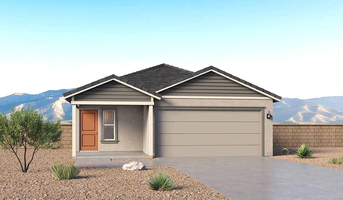 Welcome to The Carolina, a new floor plan available at Hanson Ridge by D.R. Horton in Vail, Arizona. This single-story new home is 1,608 square feet and is thoughtfully planned out throughout the living spaces. The Carolina offers three bedrooms and two bathrooms, making it ideal for families who value both space and convenience.  As you enter through the inviting covered porch, you’re greeted by a bright and airy entryway that flows into the heart of the home. The expansive great room, dining area, and kitchen are thoughtfully connected, creating an ideal space for entertaining or enjoying time with family.  The Carolina floor plan offers a generously sized primary bedroom, carefully positioned for privacy at the rear of the home. This spacious room features a large walk-in closet and an en-suite bathroom. The additional two bedrooms are well-sized and located in separate areas of the home with easy access to the main full bathroom.  The Carolina is designed with energy efficiency in mind and features a tankless water heater, energy-efficient LED lighting, and high-performance insulation, helping to lower utility costs. Additionally, this home is equipped with D.R. Horton’s Home is Connected Smart Home package, which includes a smart thermostat, video doorbell, keyless entry, and Wi-Fi® enabled garage door opener!  Step outside to a spacious backyard, where you can unwind and enjoy Vails’s beautiful weather year-round. Living at Hanson Ridge means more than just having a beautiful home. The community offers a peaceful lifestyle with incredible desert landscapes, mountain views, and easy access to I-10 for convenient commutes to Tucson and surrounding areas.  *Images shown are for reference only. They depict The Carolina spec home and may not represent the actual home.